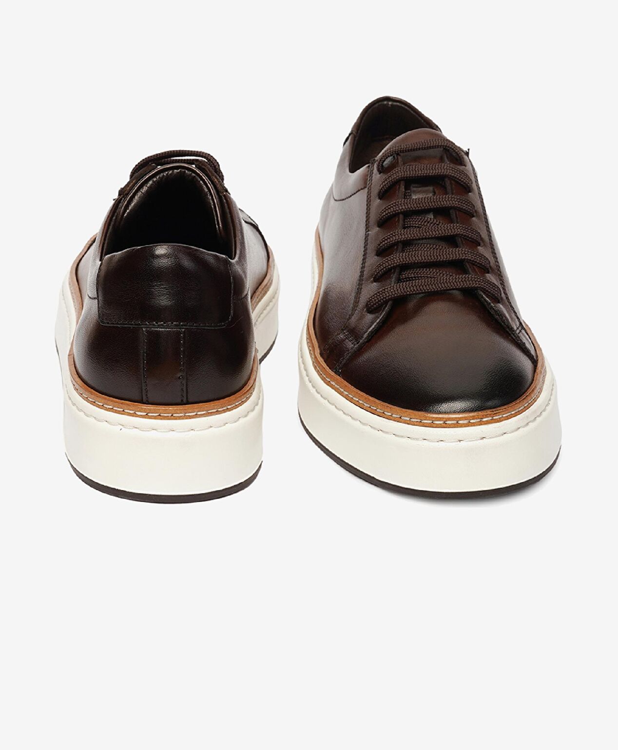 Erkek Kahverengi Hakiki Deri Sneaker Ayakkabı - 7