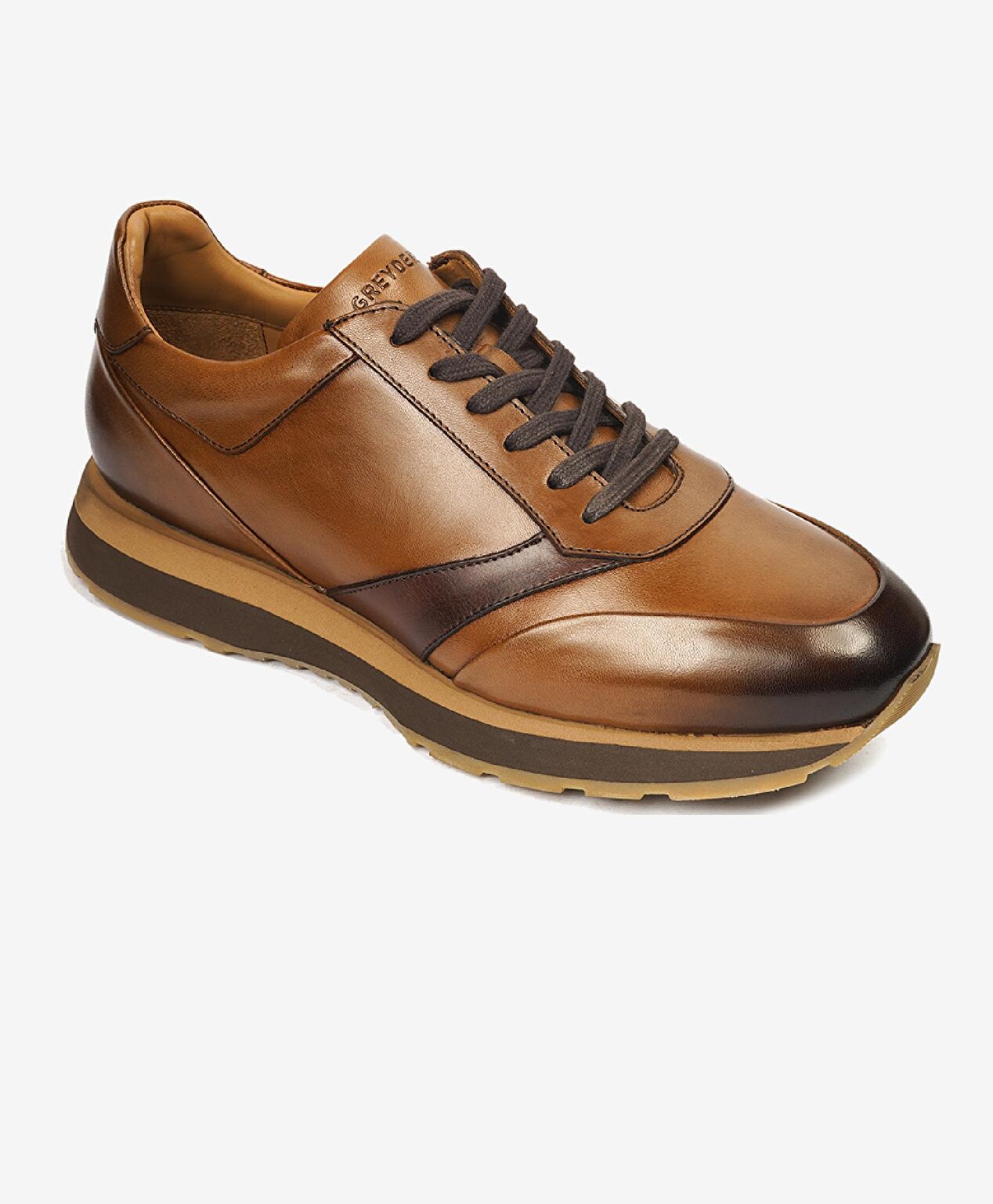 Erkek Taba Hakiki Deri Sneaker Ayakkabı - 2
