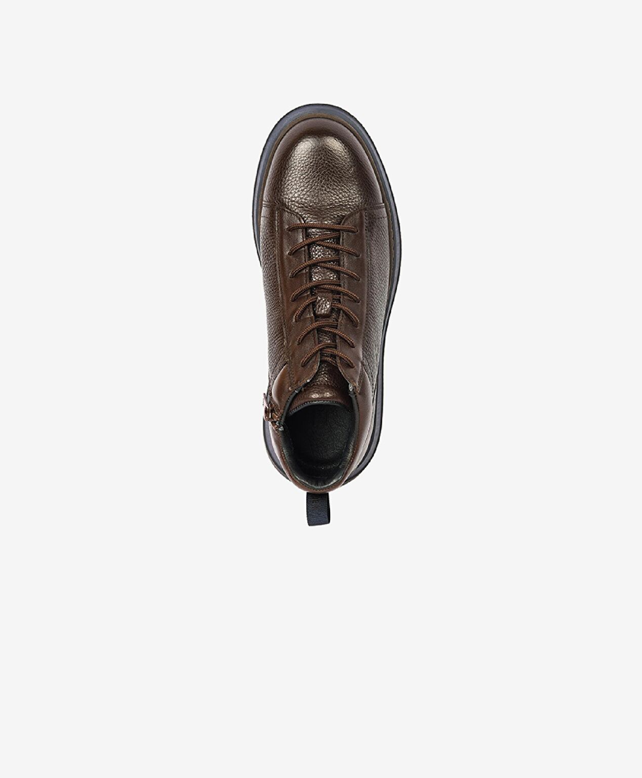 Erkek Koyu Kahverengi Hakiki Deri Sneaker Bot - 4