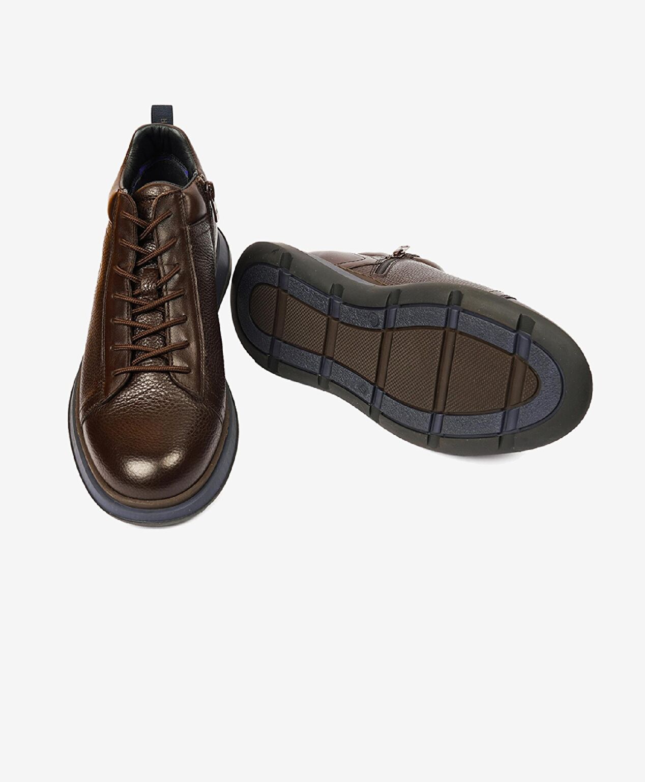 Erkek Koyu Kahverengi Hakiki Deri Sneaker Bot - 6