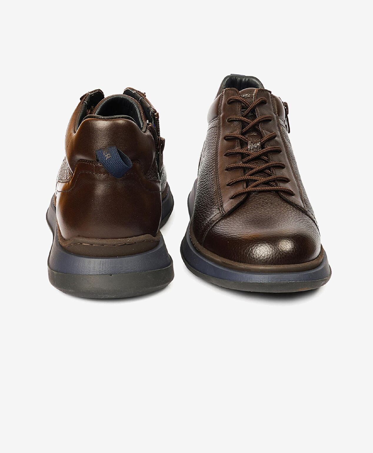 Erkek Koyu Kahverengi Hakiki Deri Sneaker Bot - 7