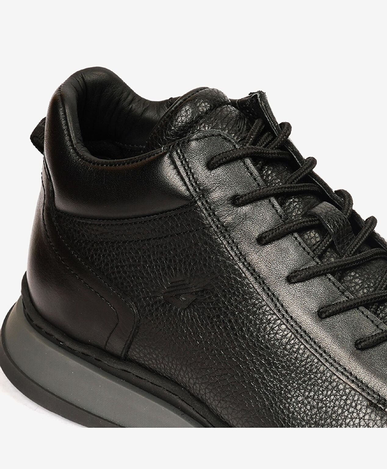 Erkek Siyah Hakiki Deri Sneaker Bot - 5