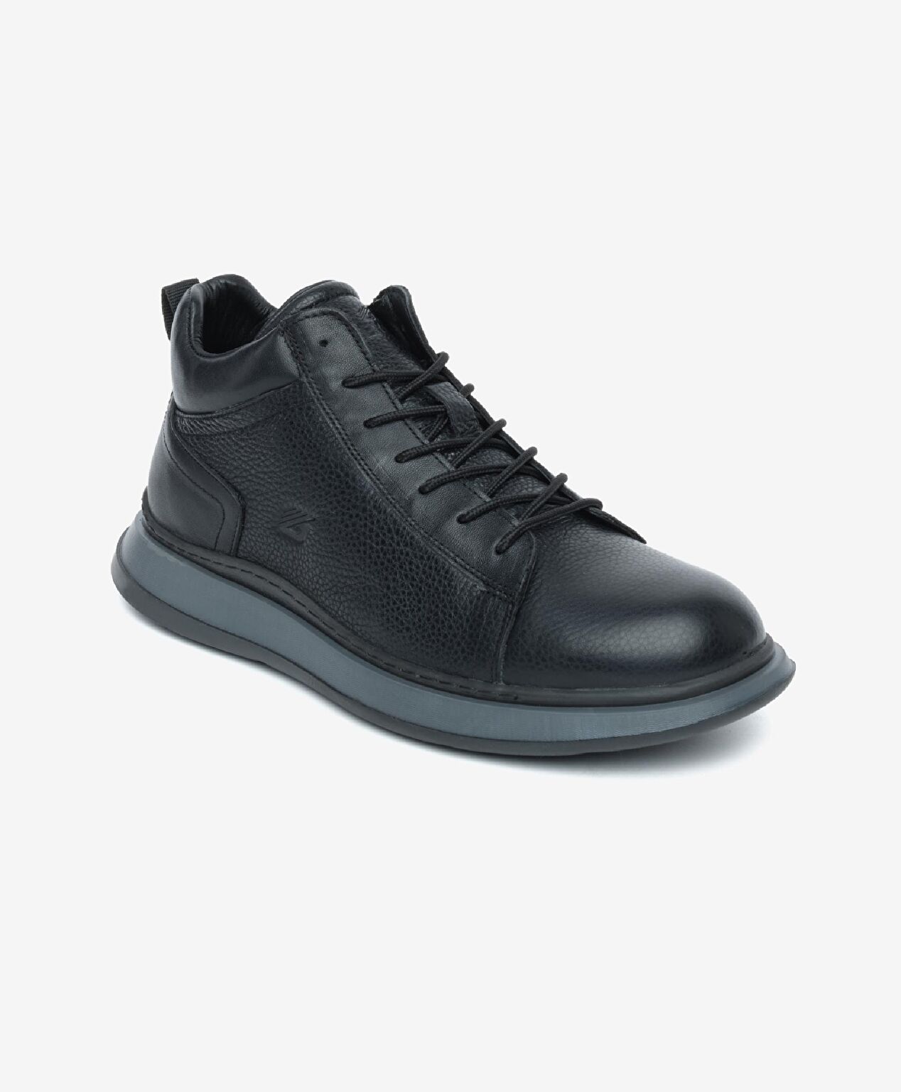 Erkek Mat Siyah Hakiki Deri Sneaker Bot - 2