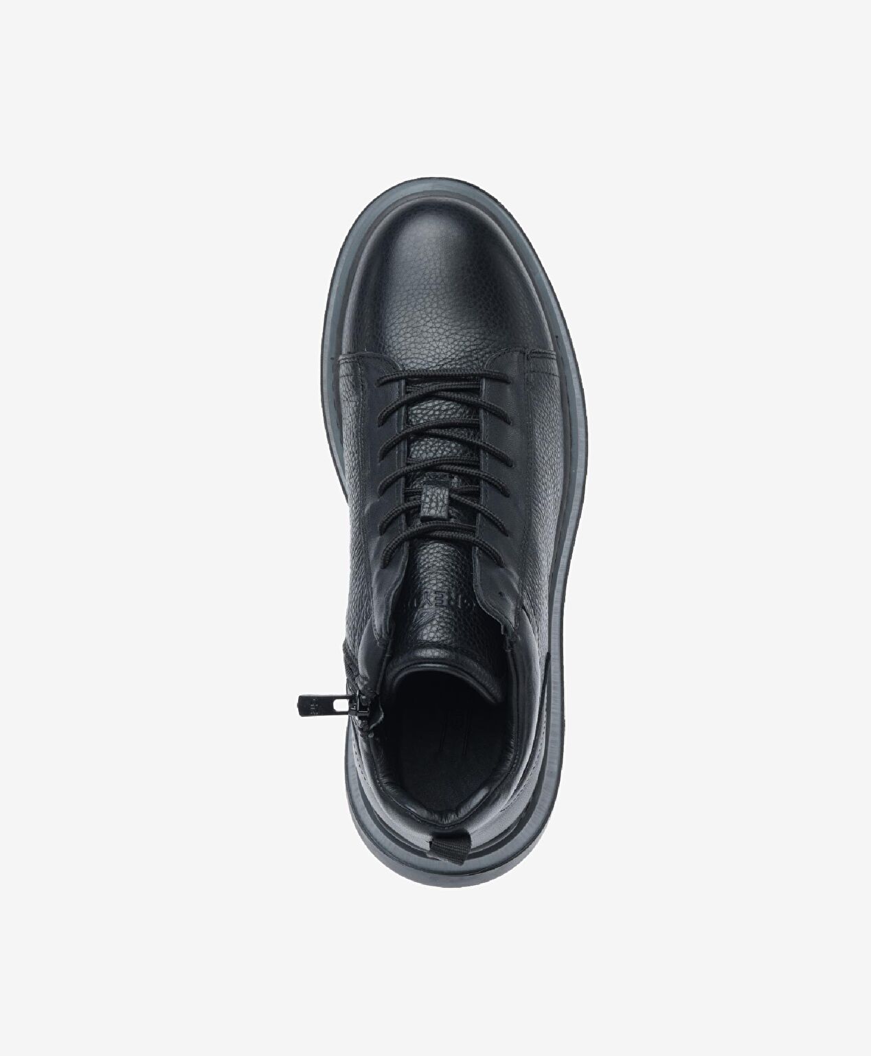 Erkek Mat Siyah Hakiki Deri Sneaker Bot - 4