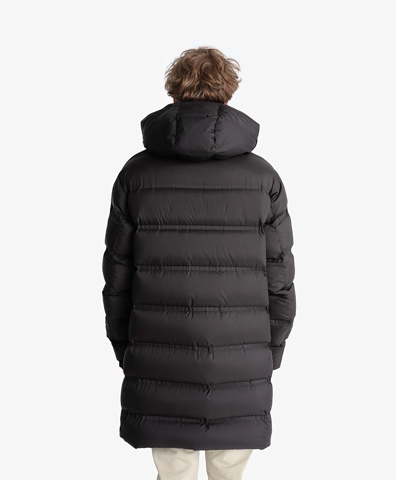 Erkek Siyah Su İtici Uzun Mont - 5