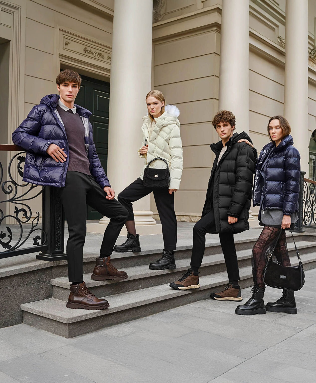 Erkek Parlak İndigo Su İtici Mont - 8