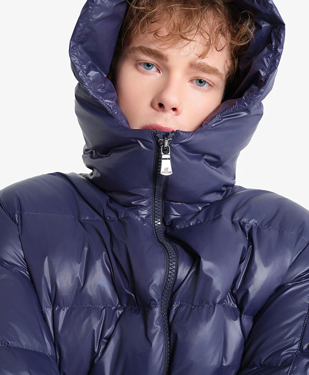 Erkek Parlak İndigo Su İtici Mont - 6