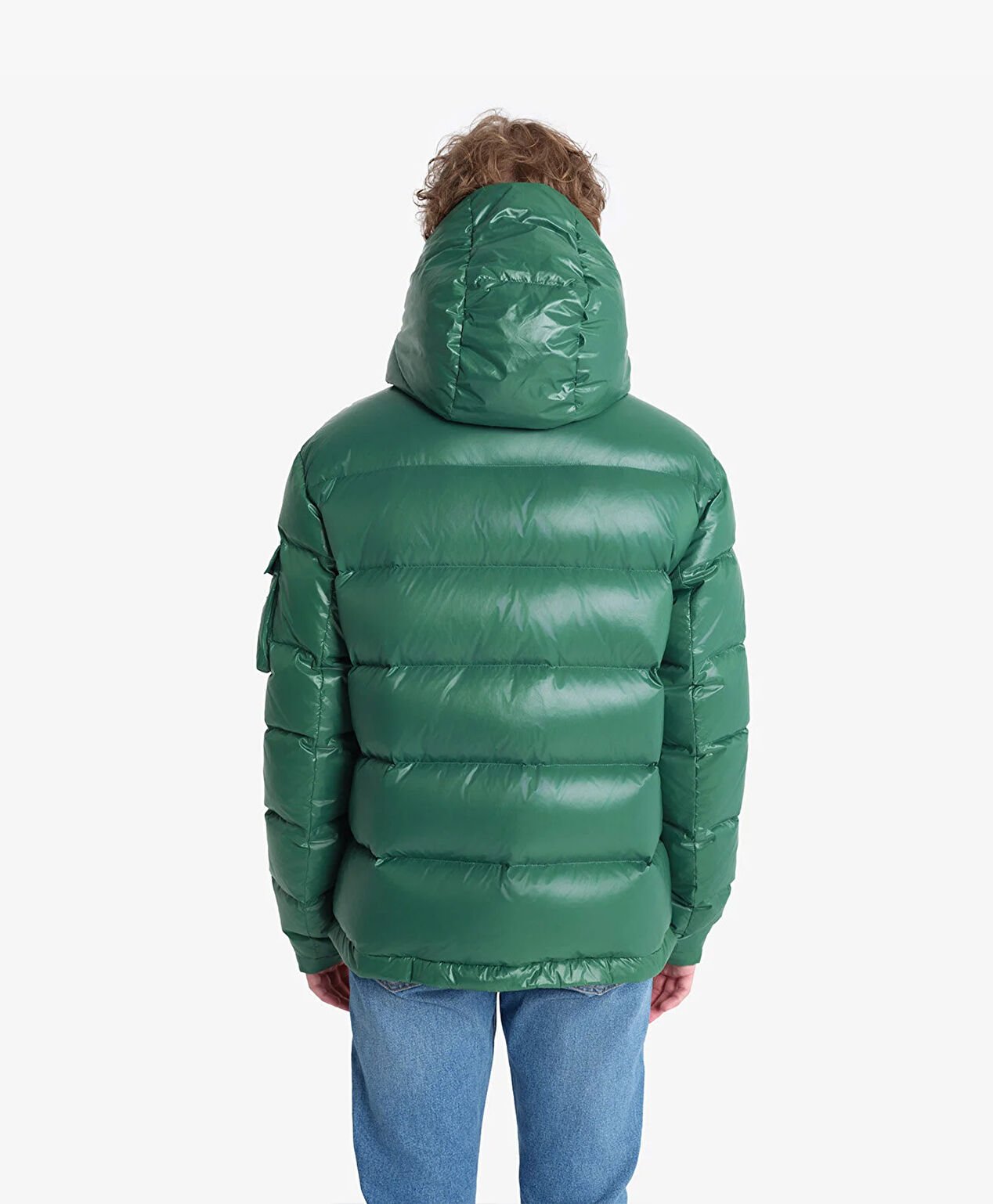 Erkek Parlak Yeşil Su İtici Mont - 3