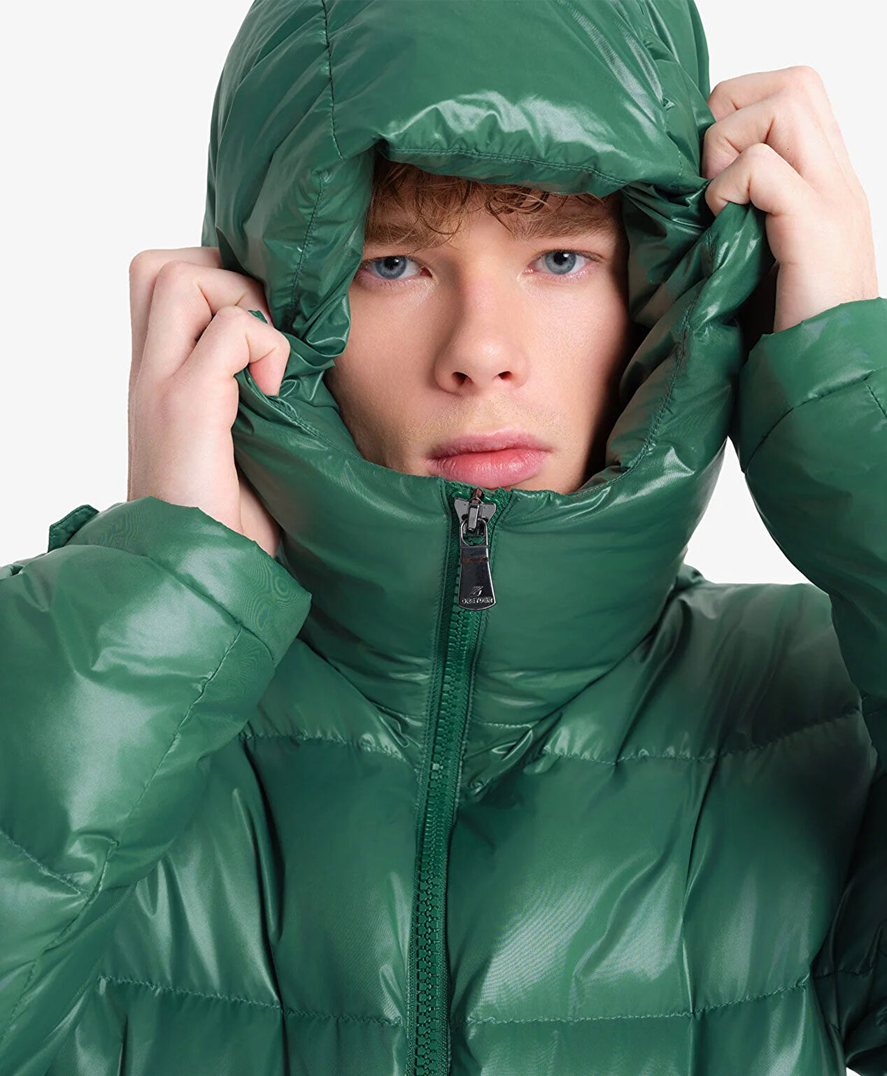 Erkek Parlak Yeşil Su İtici Mont - 6