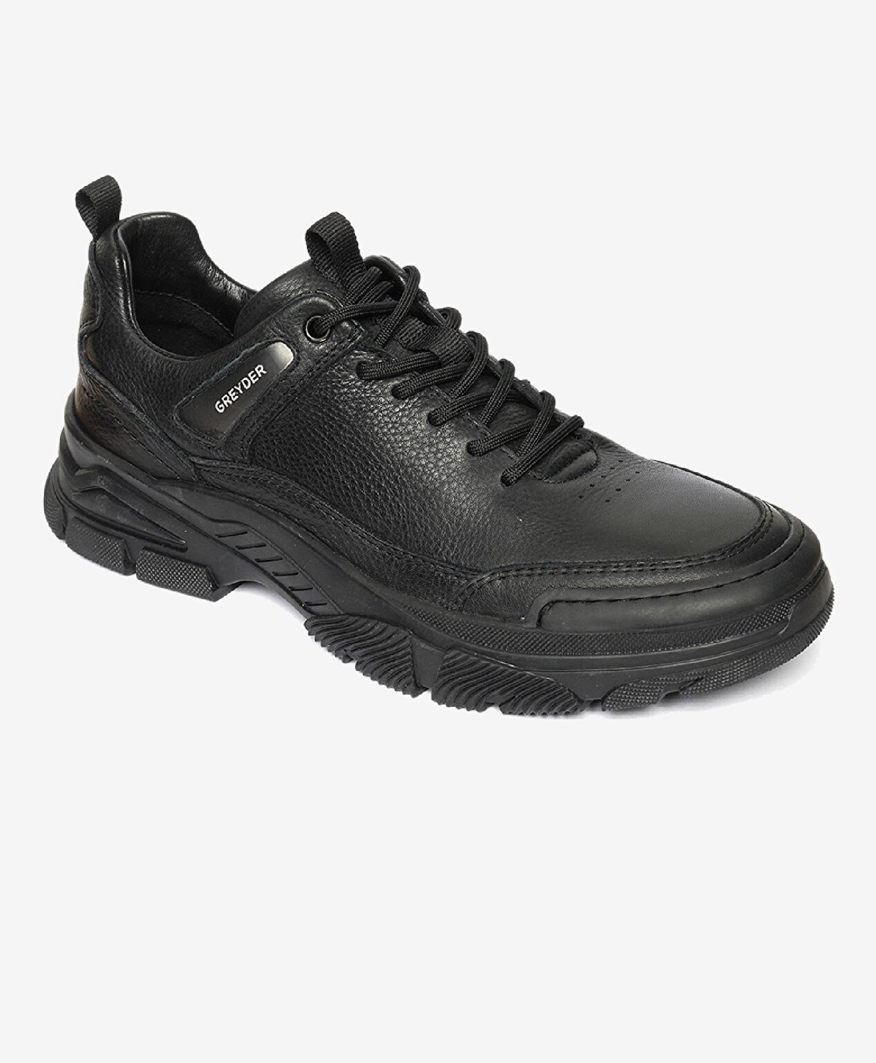 Erkek Siyah Hakiki Deri Sneaker Ayakkabı - 2