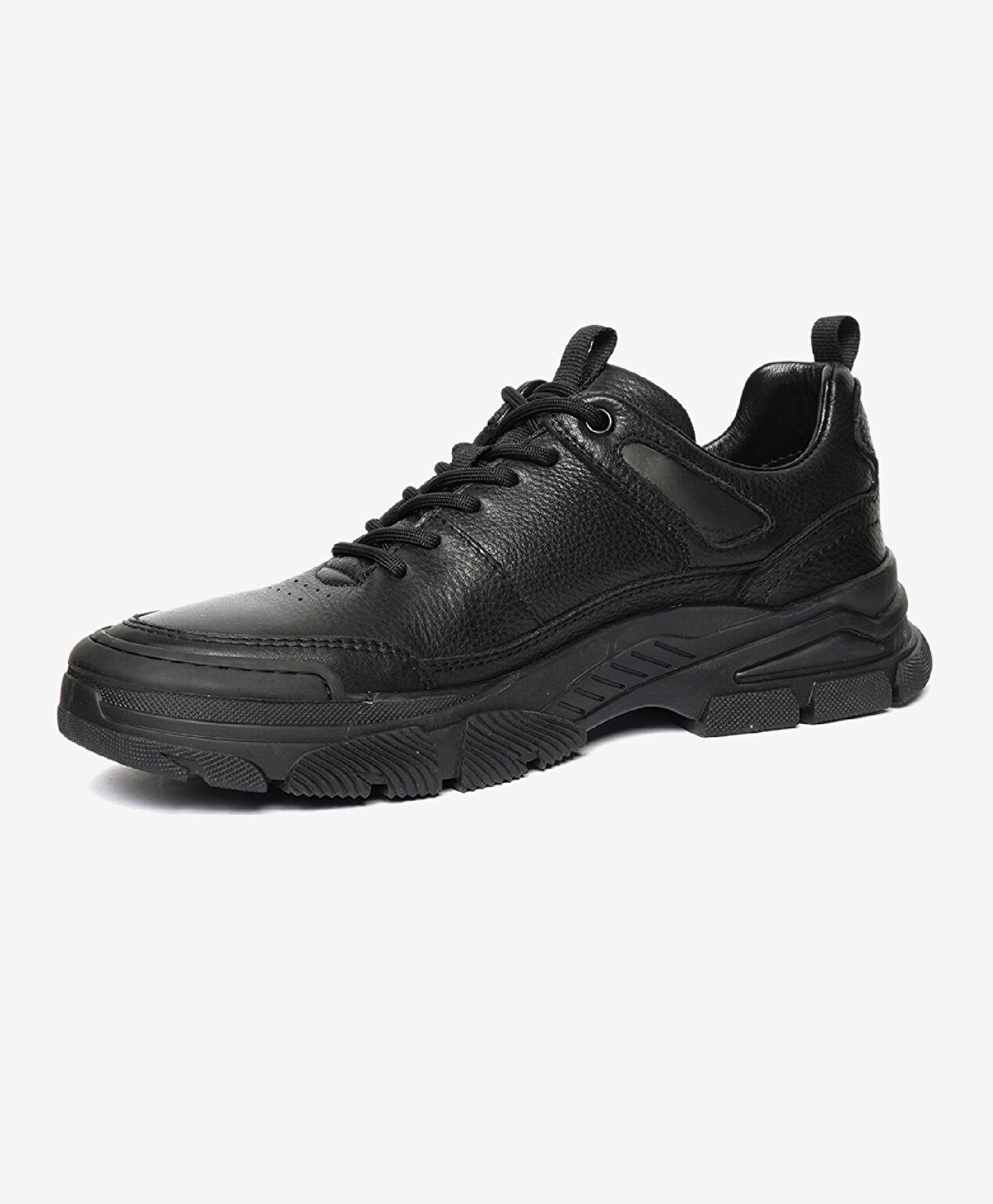 Erkek Siyah Hakiki Deri Sneaker Ayakkabı - 3
