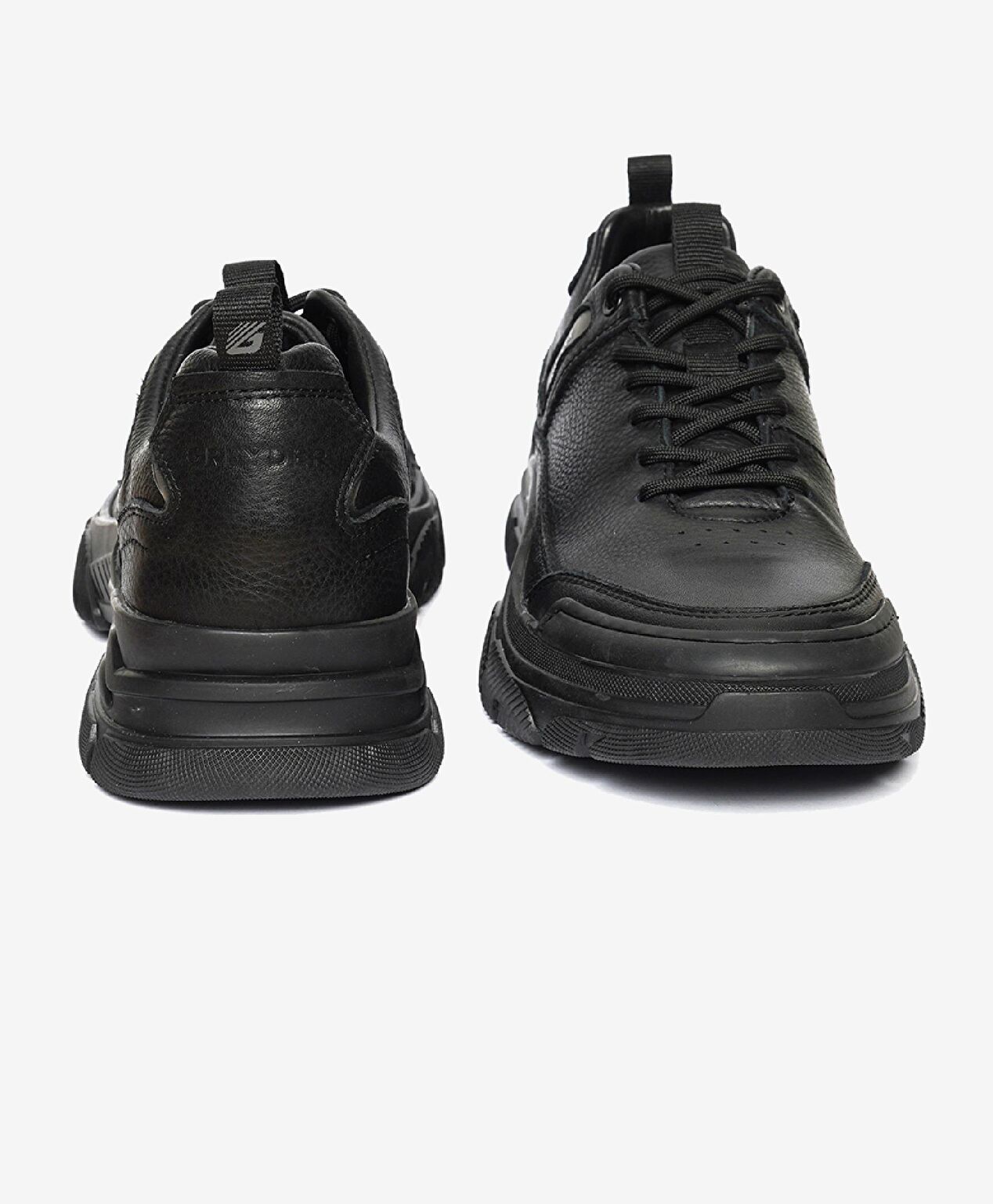 Erkek Siyah Hakiki Deri Sneaker Ayakkabı - 7