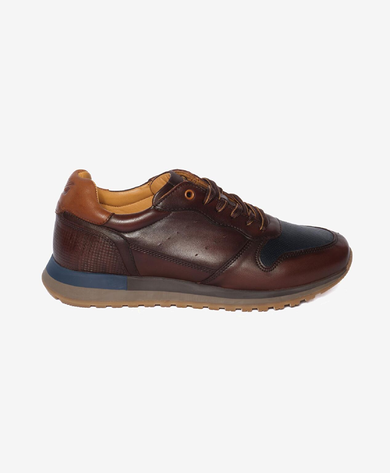 Erkek Kahverengi Hakiki Deri Sneaker Ayakkabı - 1