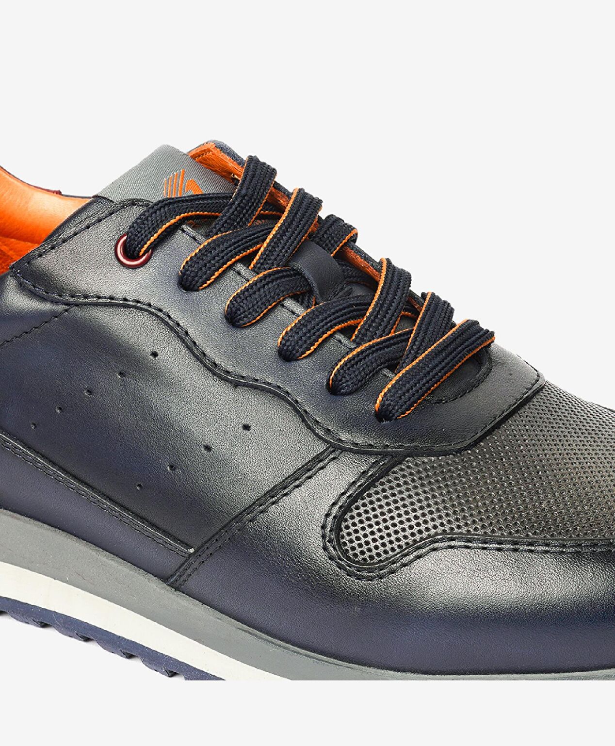 Erkek Lacivert Hakiki Deri Sneaker Ayakkabı - 5