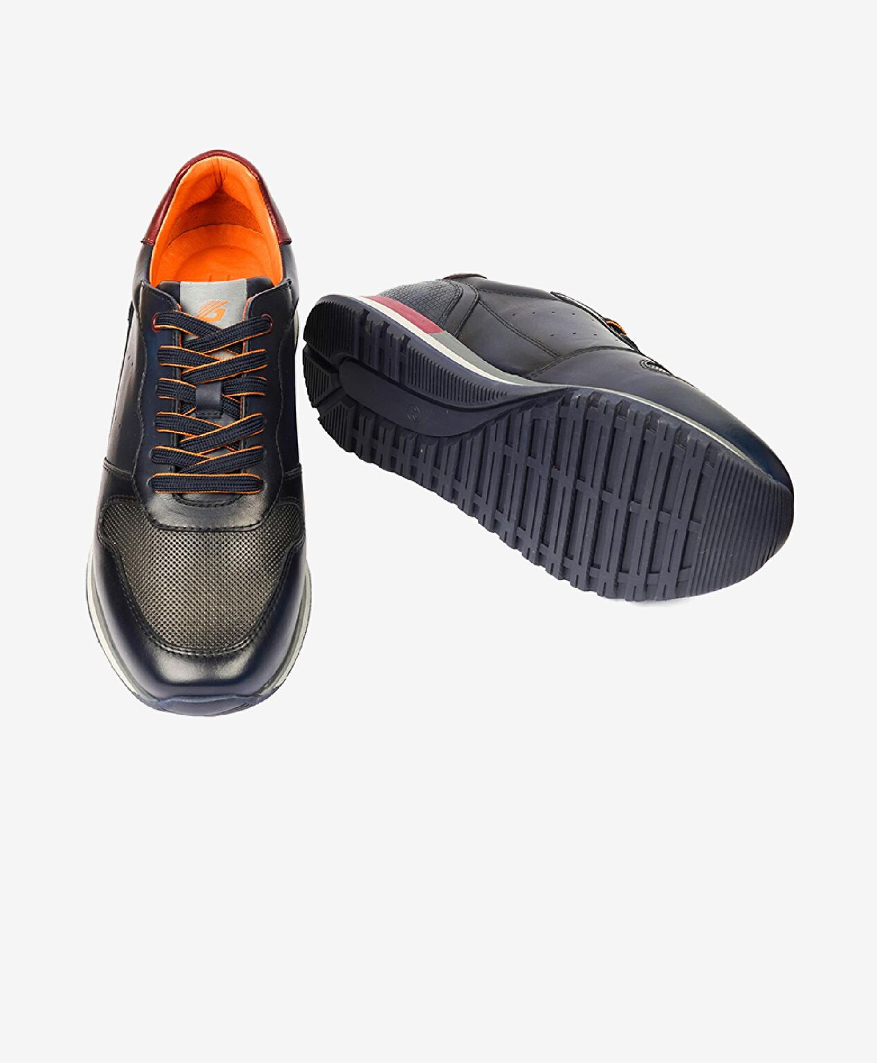 Erkek Lacivert Hakiki Deri Sneaker Ayakkabı - 6