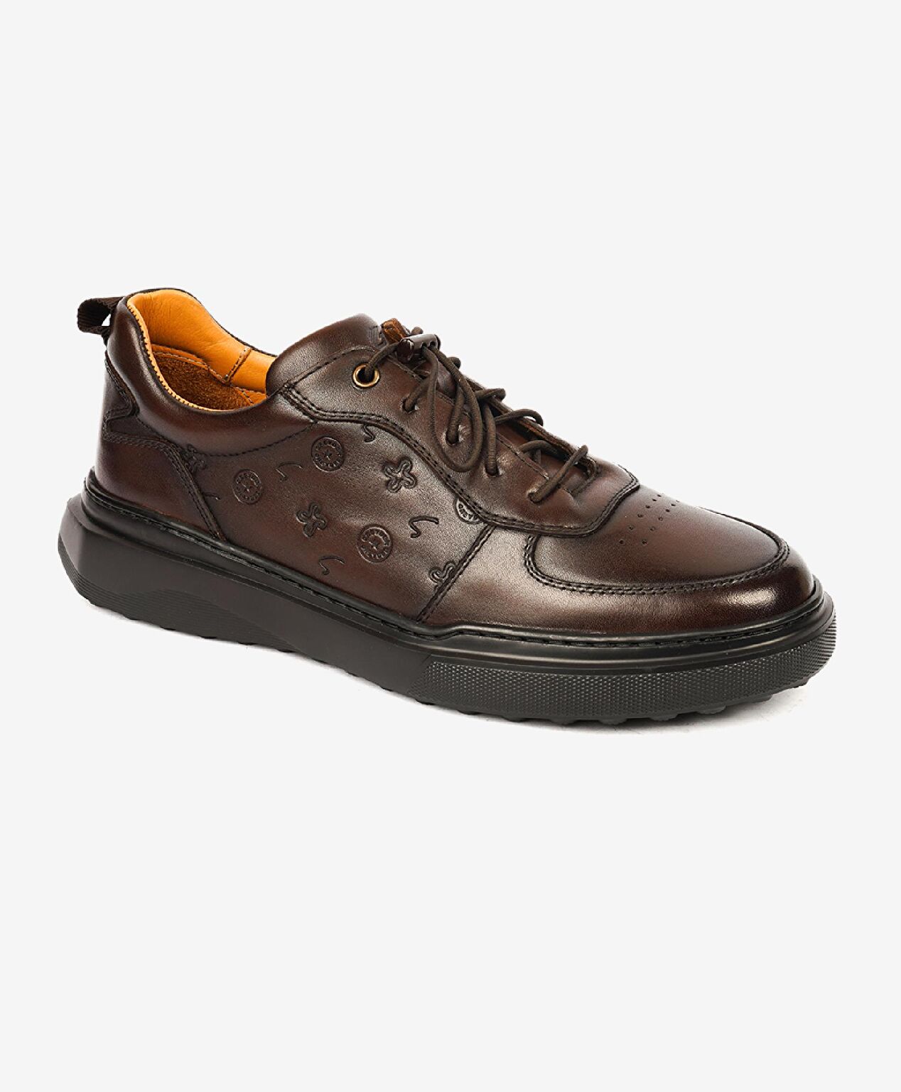 Erkek Kahverengi Hakiki Deri Sneaker Ayakkabı 4K1UA17740 - 1