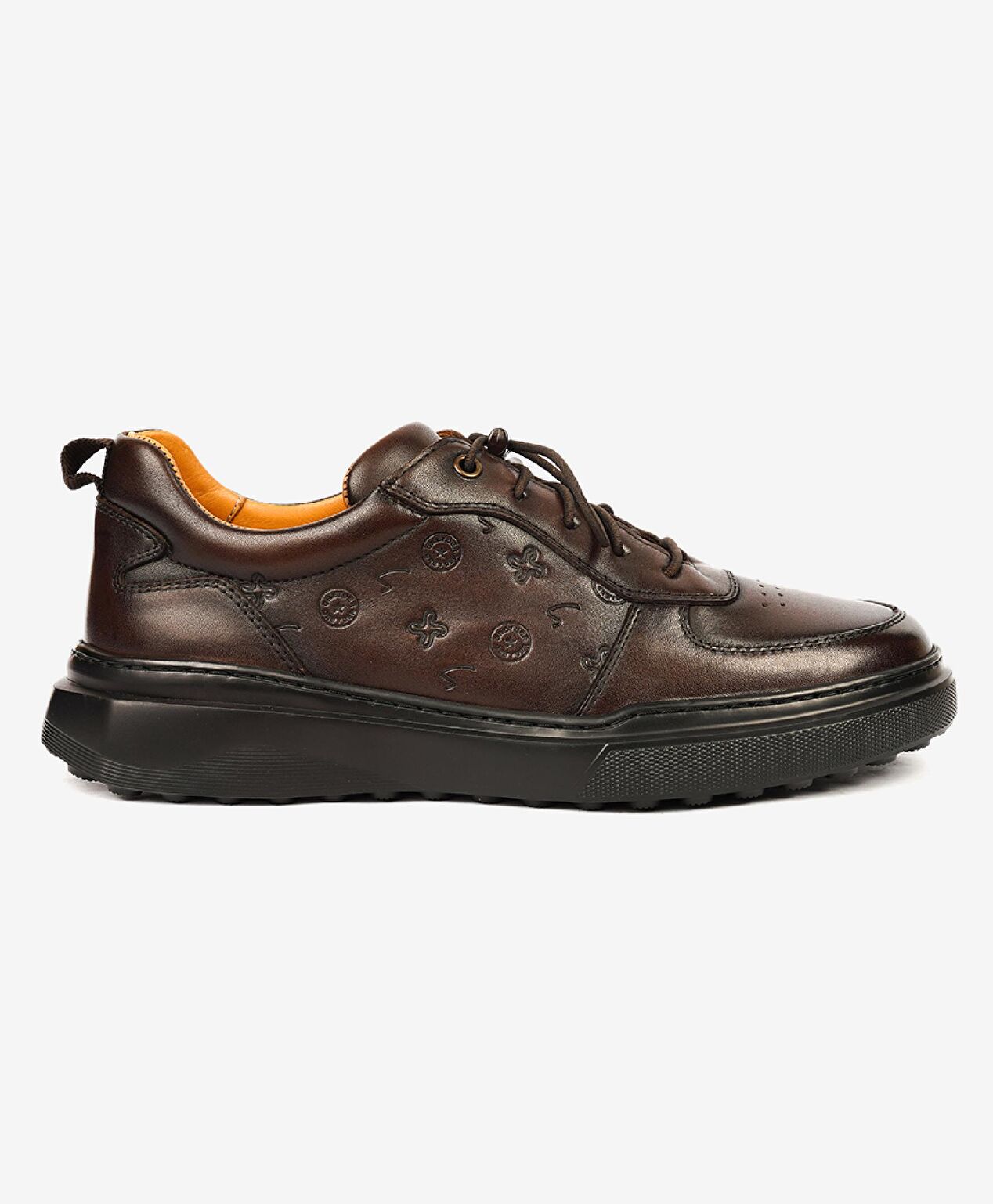 Erkek Kahverengi Hakiki Deri Sneaker Ayakkabı 4K1UA17740 - 2