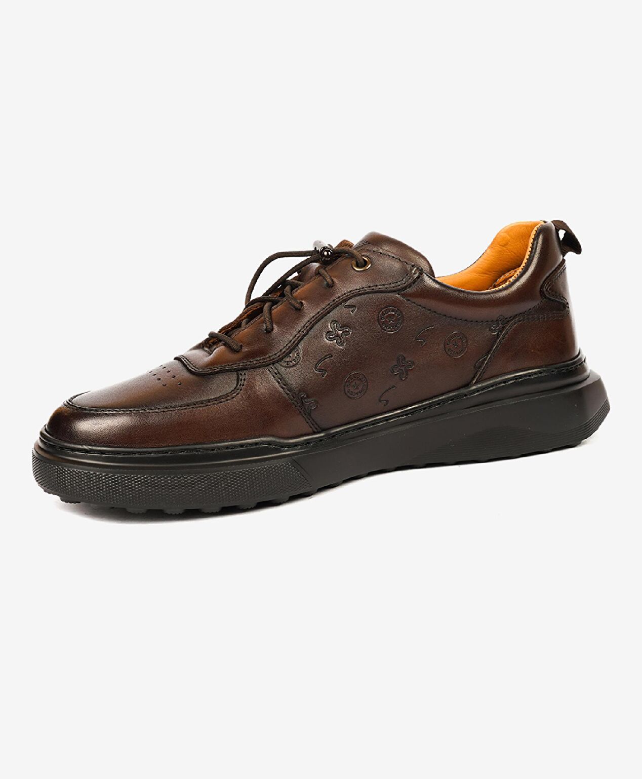 Erkek Kahverengi Hakiki Deri Sneaker Ayakkabı 4K1UA17740 - 3