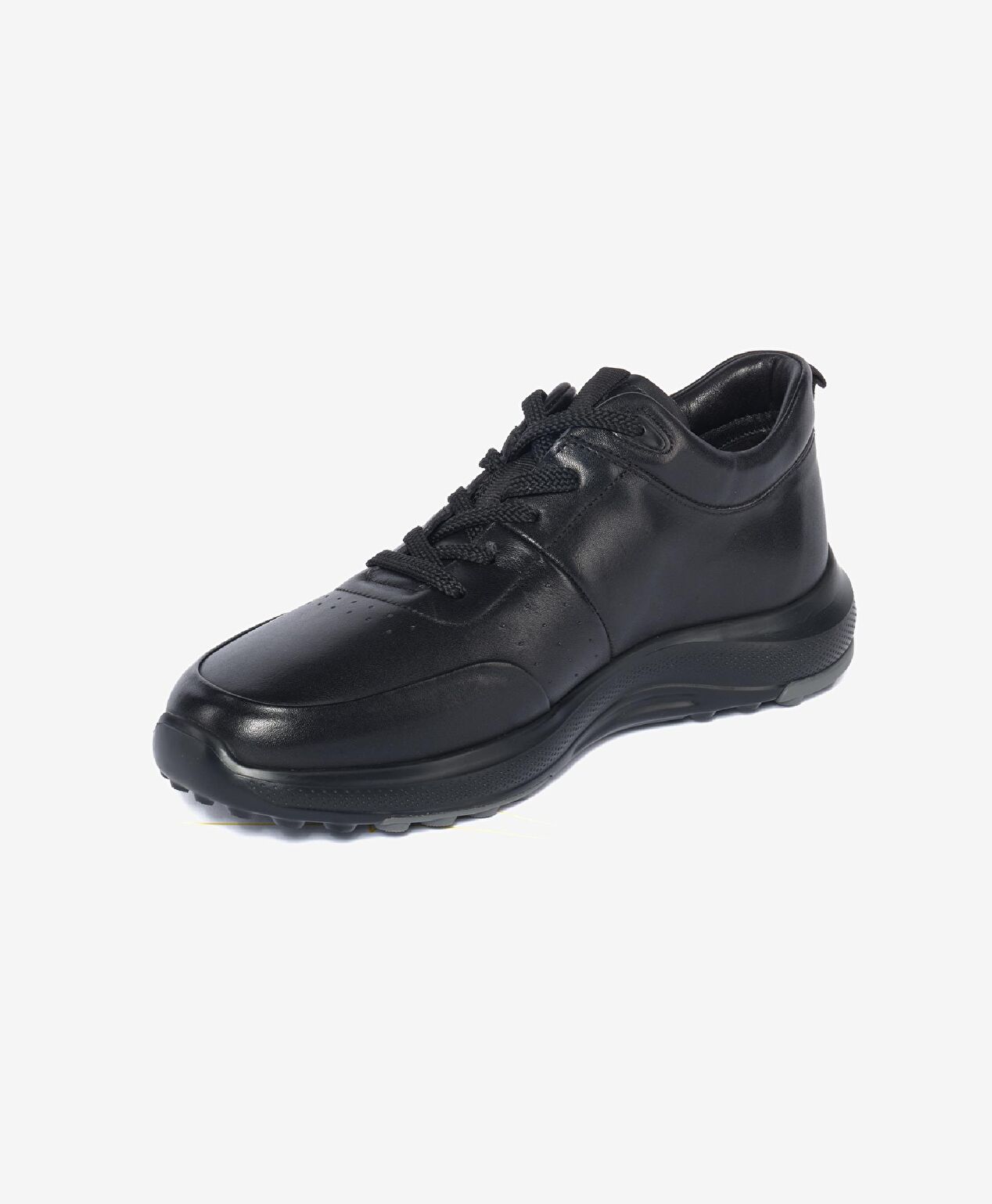 Erkek Siyah Hakiki Deri Sneaker Ayakkabı - 3