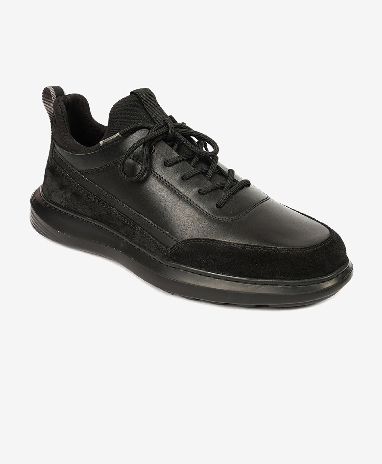Erkek Siyah Hakiki Deri Sneaker Ayakkabı - 2