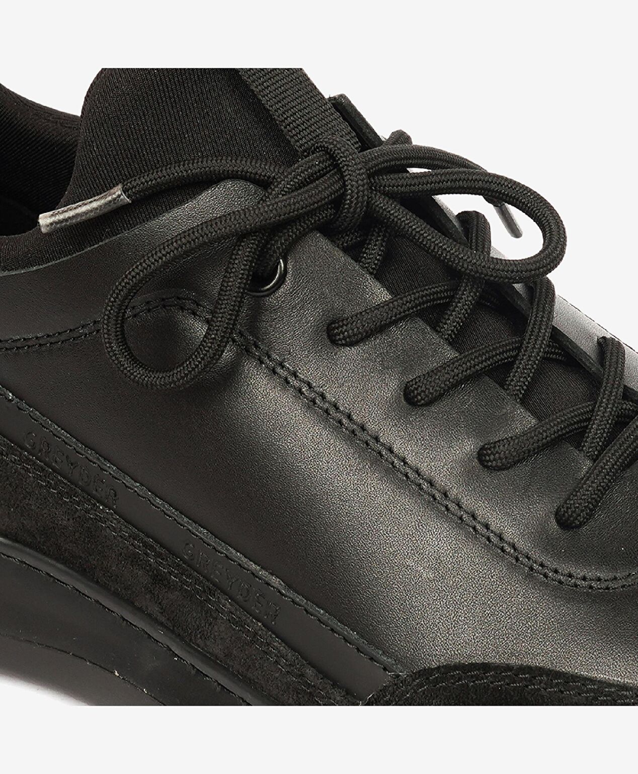 Erkek Siyah Hakiki Deri Sneaker Ayakkabı - 5