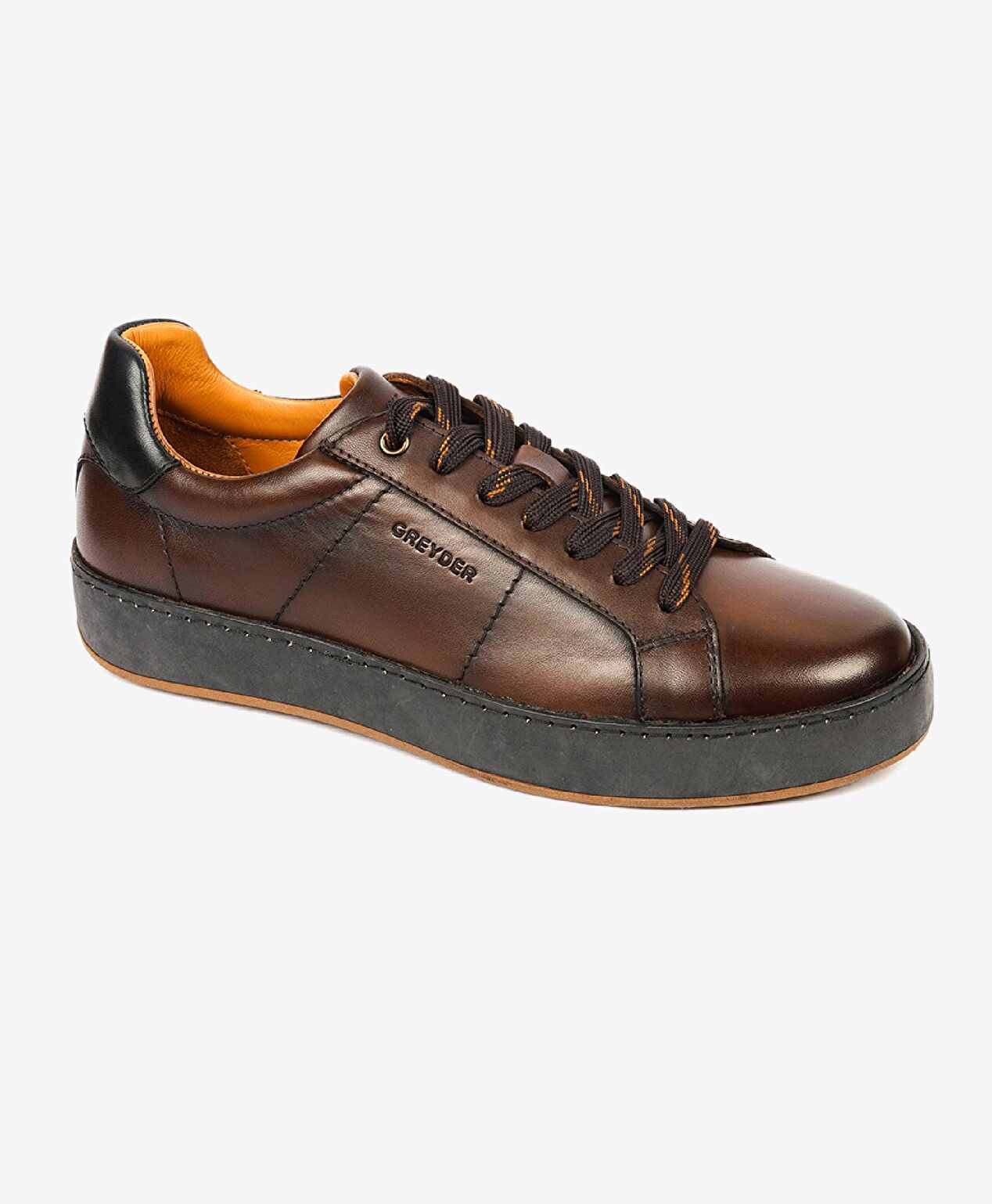 Erkek Kahverengi Hakiki Deri Sneaker Ayakkabı - 2