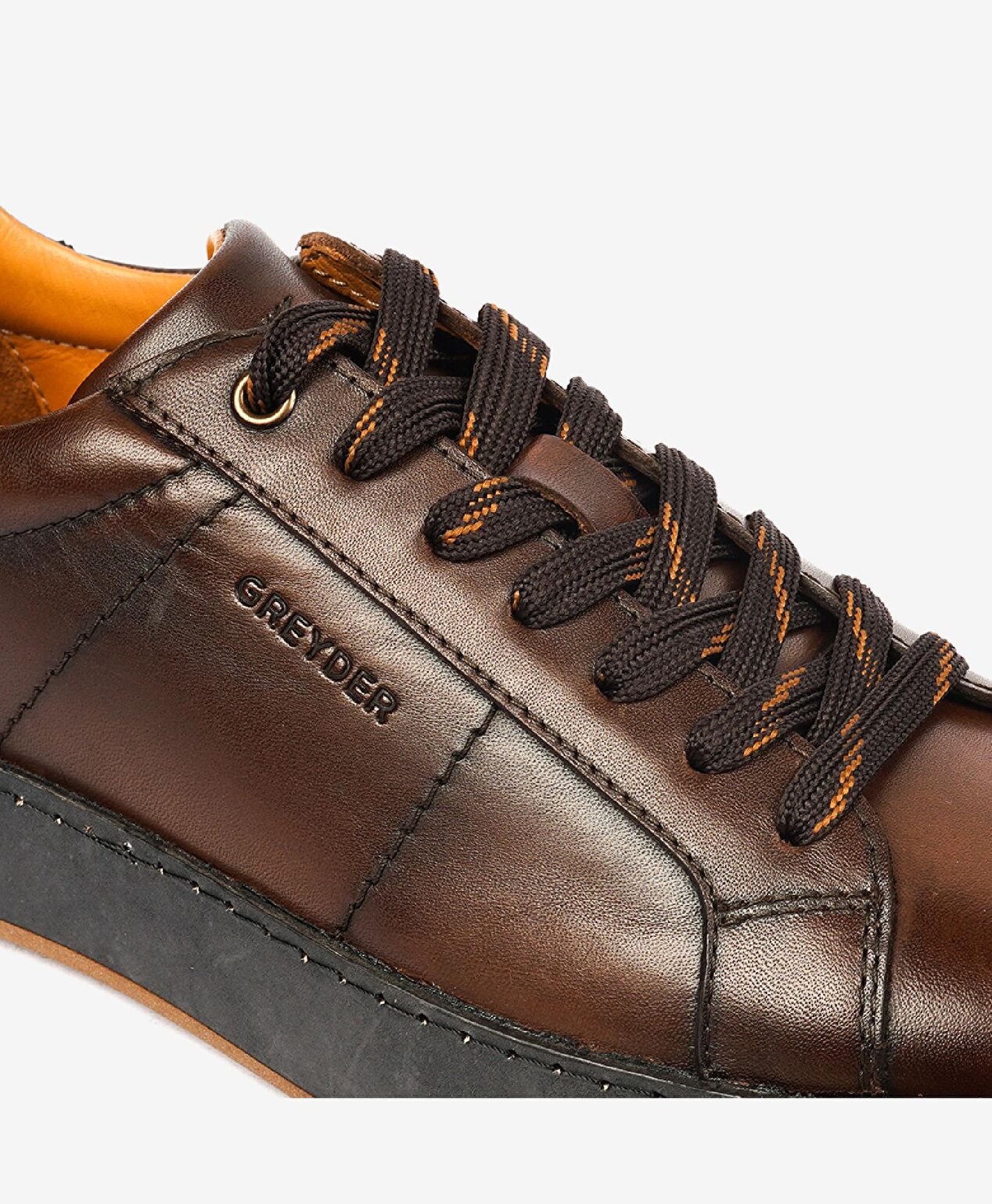 Erkek Kahverengi Hakiki Deri Sneaker Ayakkabı - 5