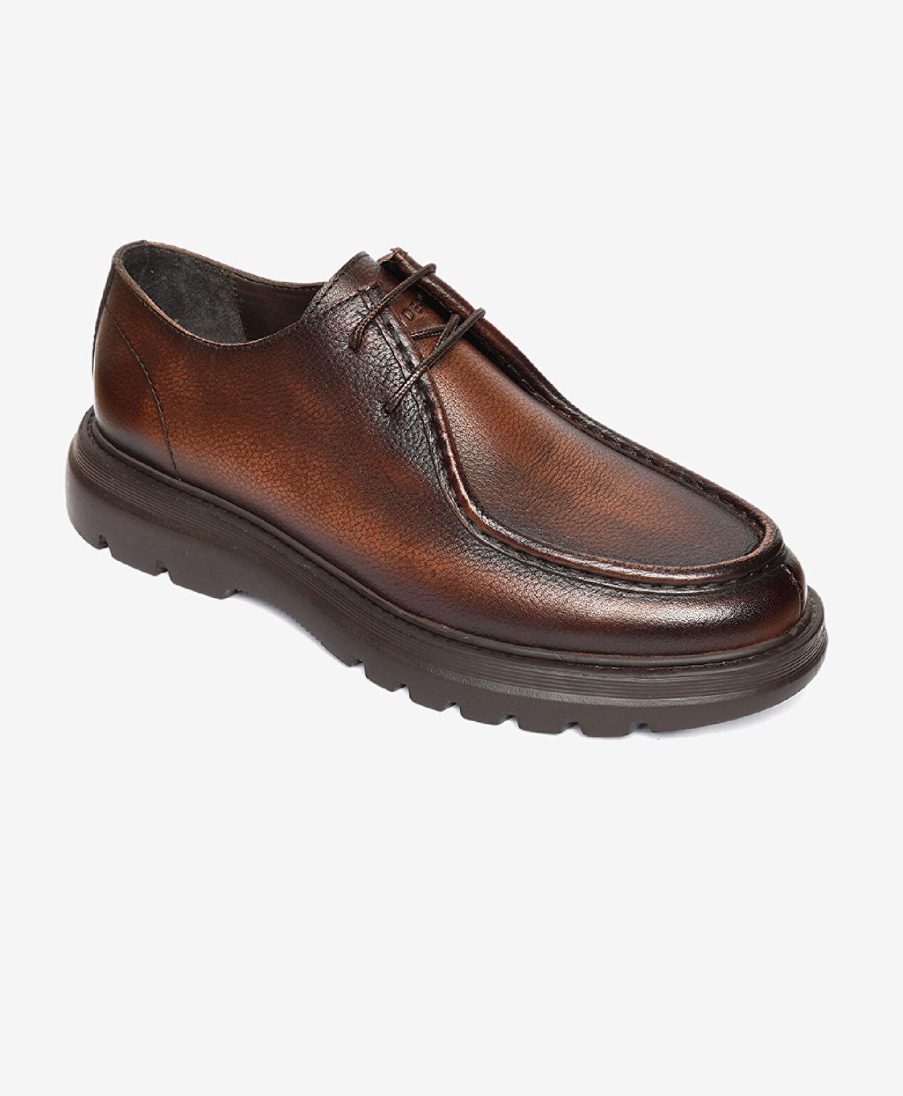 Erkek Kahverengi Hakiki Deri Klasik Ayakkabı - 2
