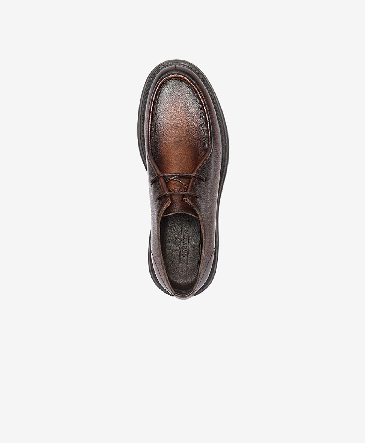 Erkek Kahverengi Hakiki Deri Klasik Ayakkabı - 4