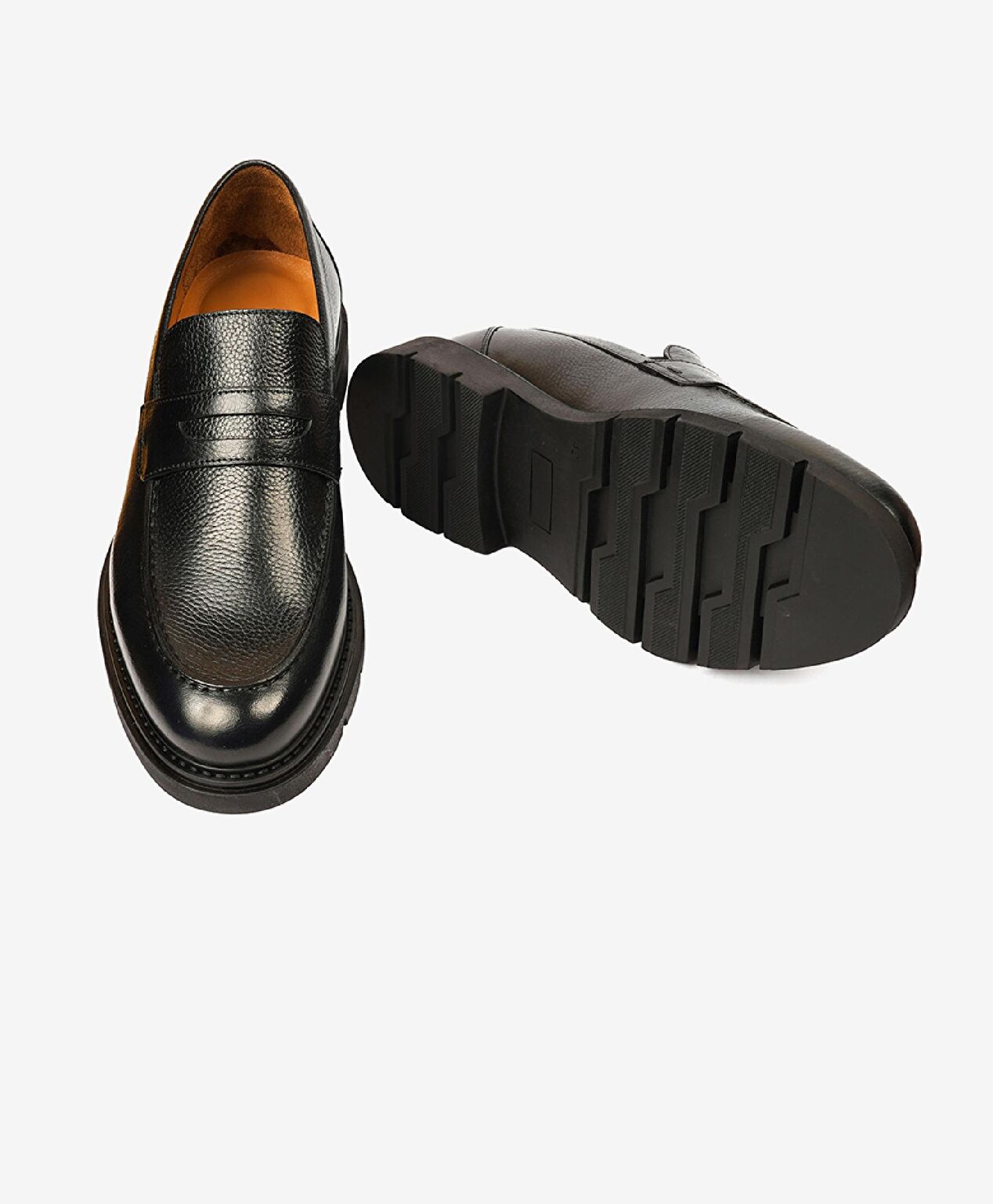 Erkek Siyah Hakiki Deri Casual Ayakkabı - 6