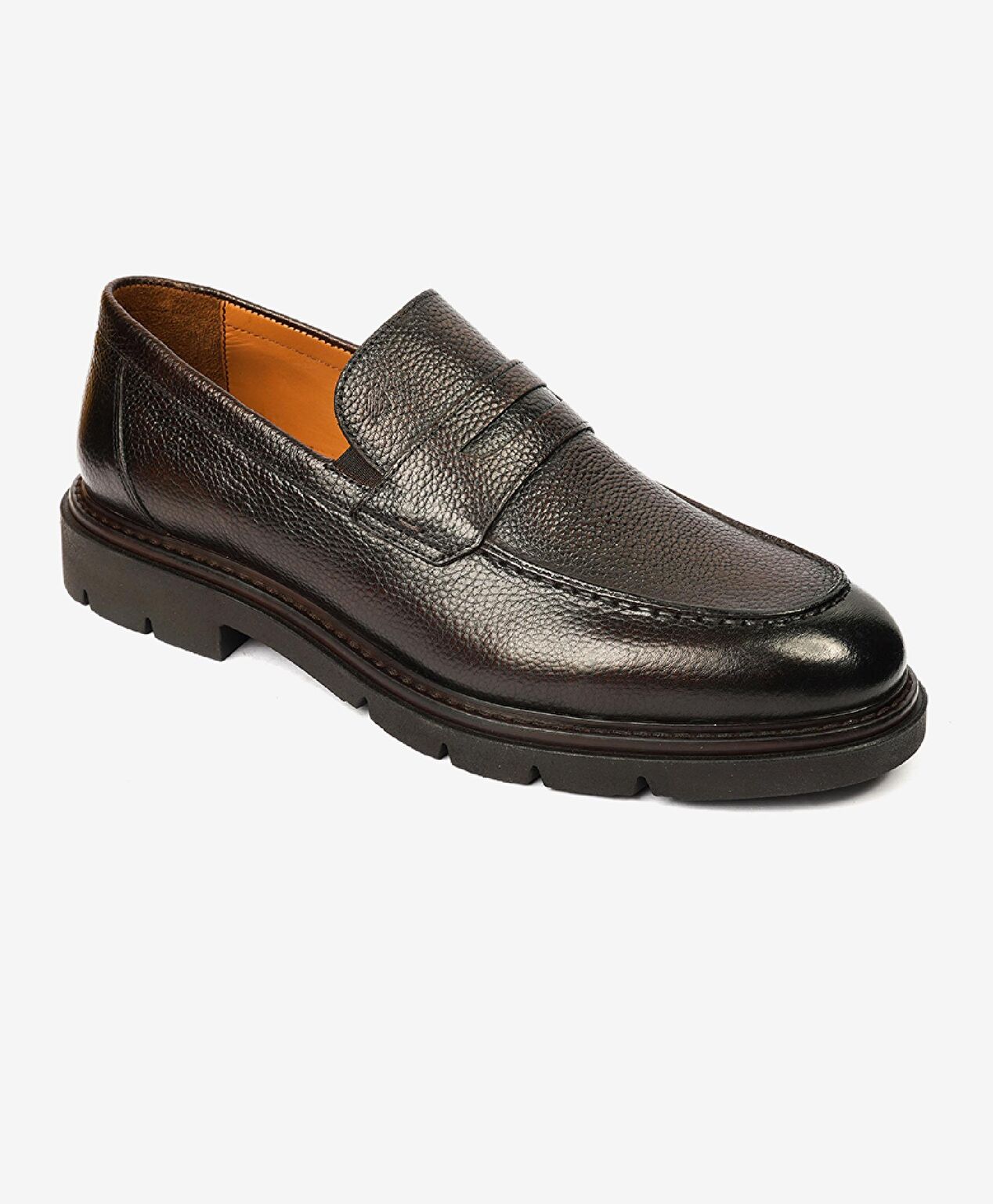 Erkek Kahverengi Hakiki Deri Casual Ayakkabı - 2