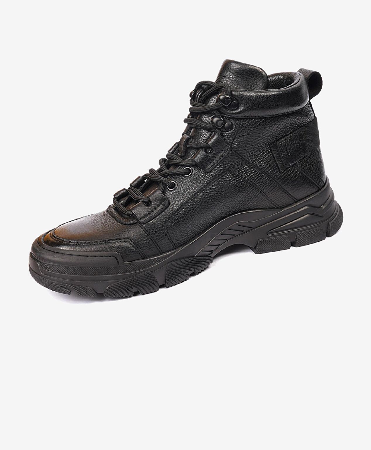 Erkek Siyah Hakiki Deri Casual Bot - 3