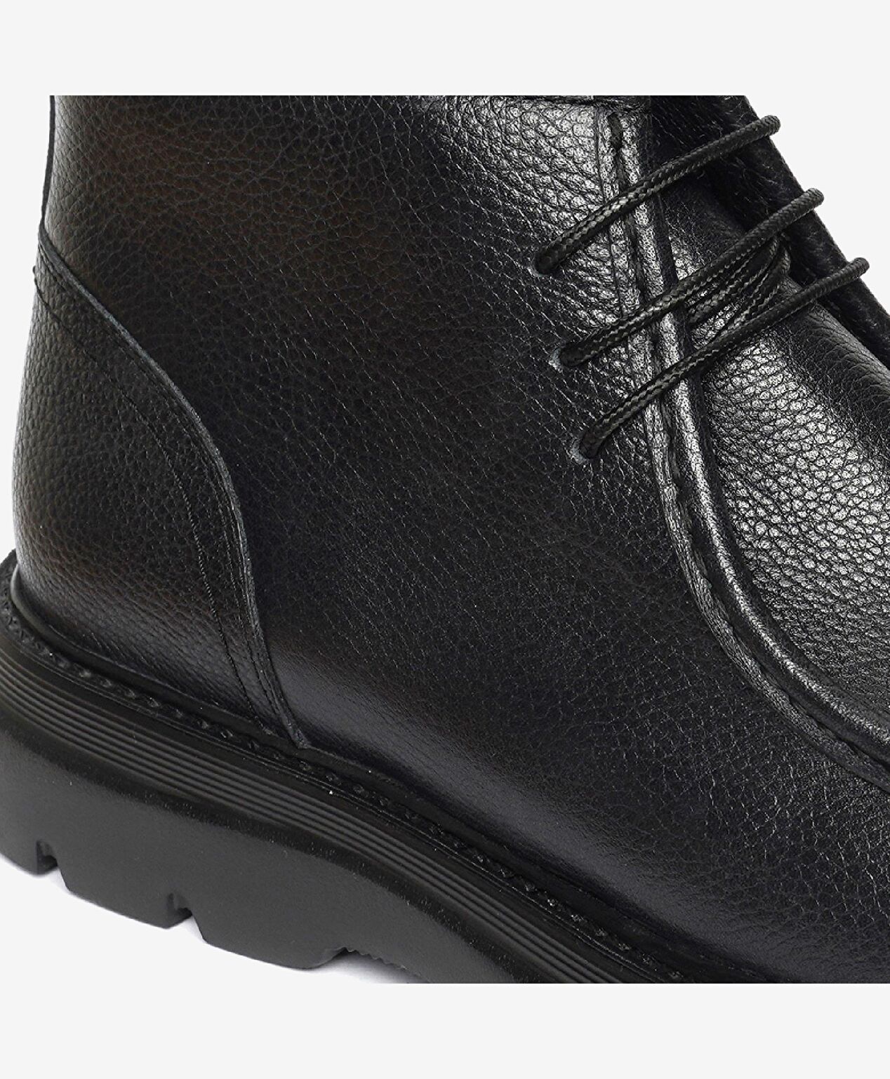 Erkek Siyah Hakiki Deri Klasik Bot - 5