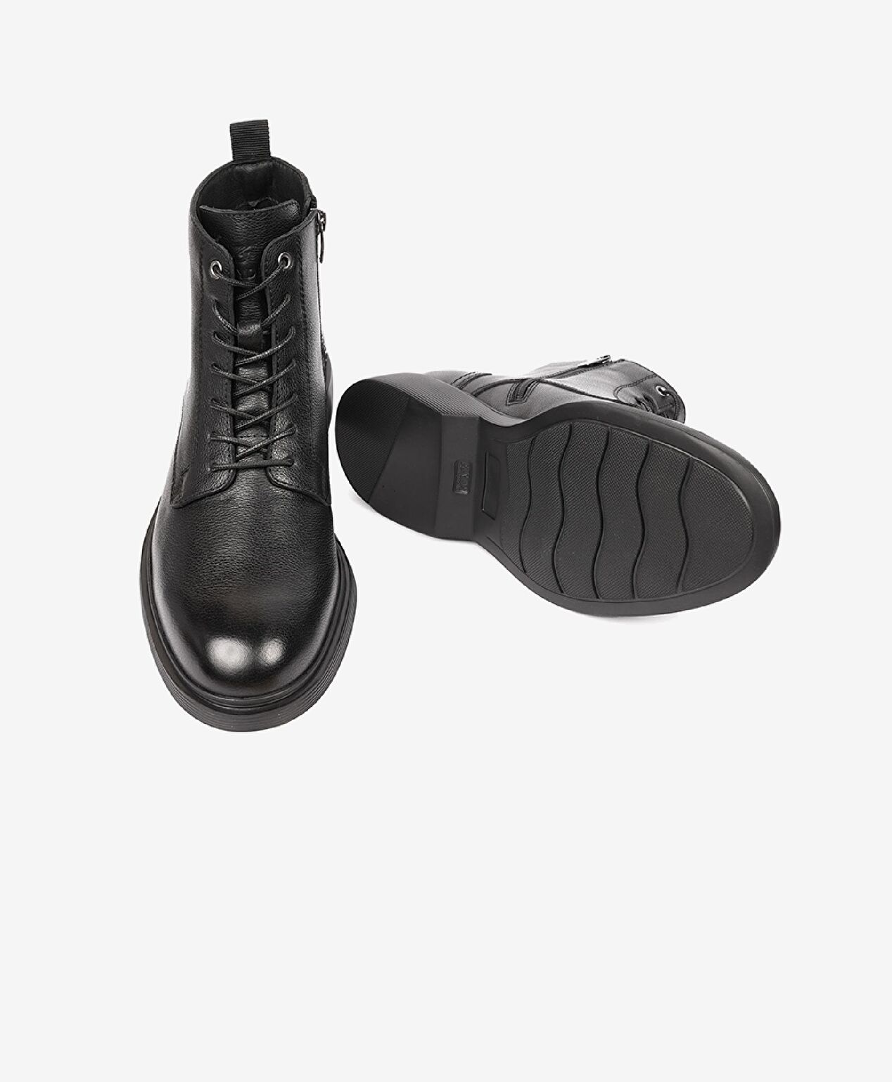 Erkek Siyah Hakiki Deri Klasik Bot - 6