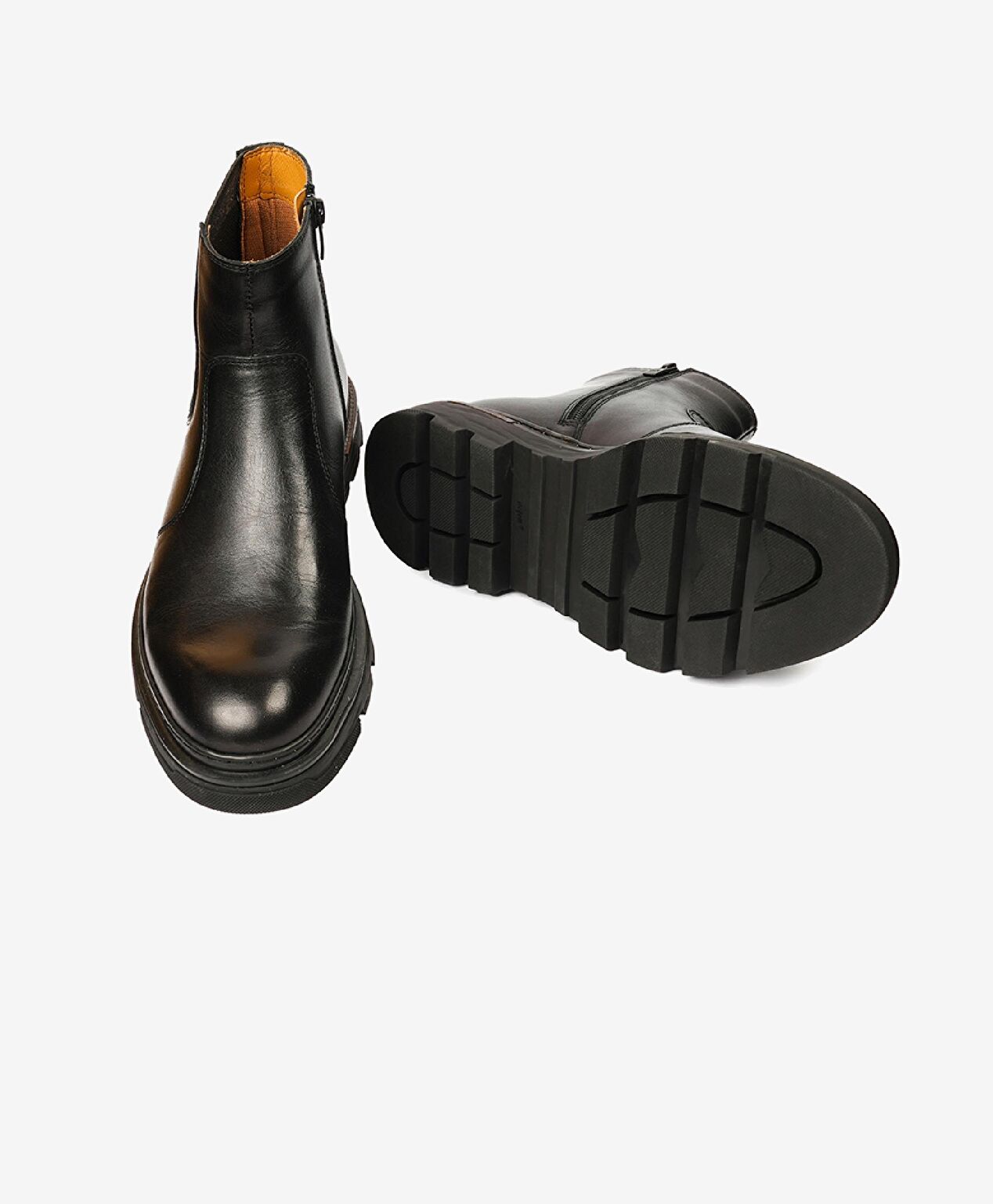 Erkek Siyah Hakiki Deri Chelsea Bot - 6
