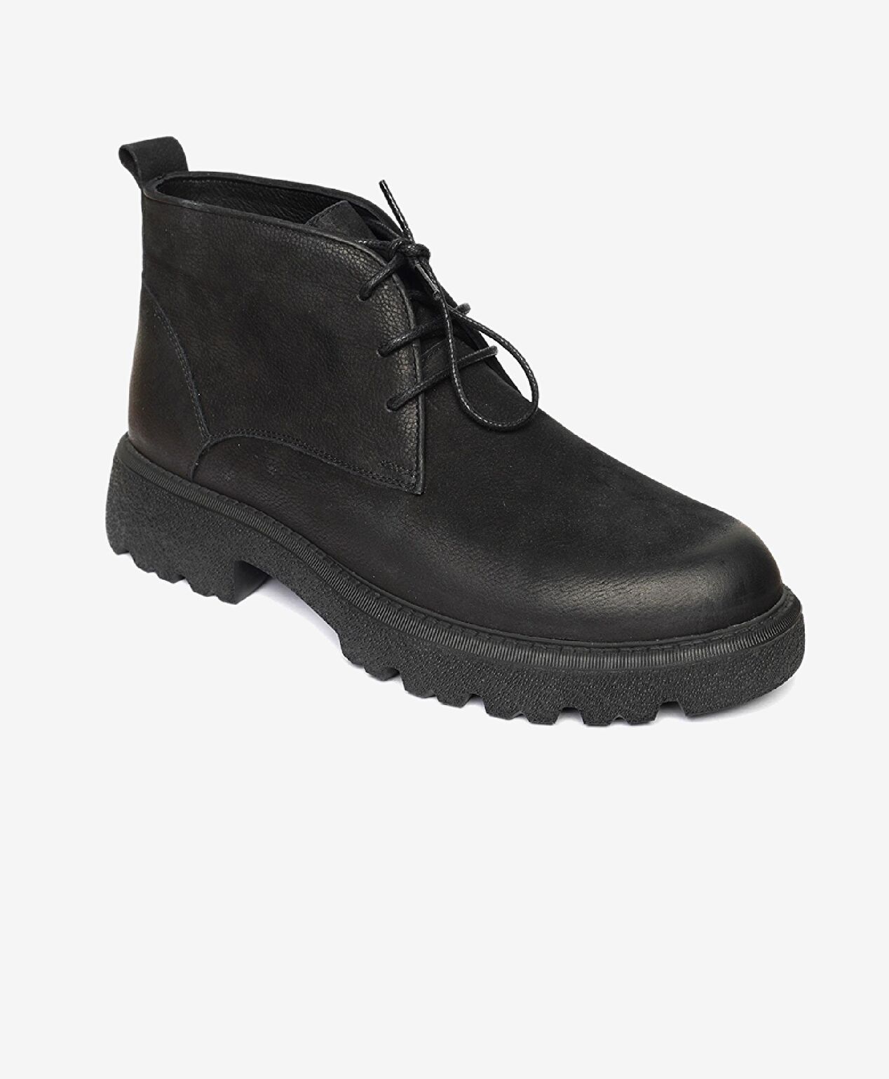 Erkek Siyah Nubuk Hakiki Deri Casual Bot - 2