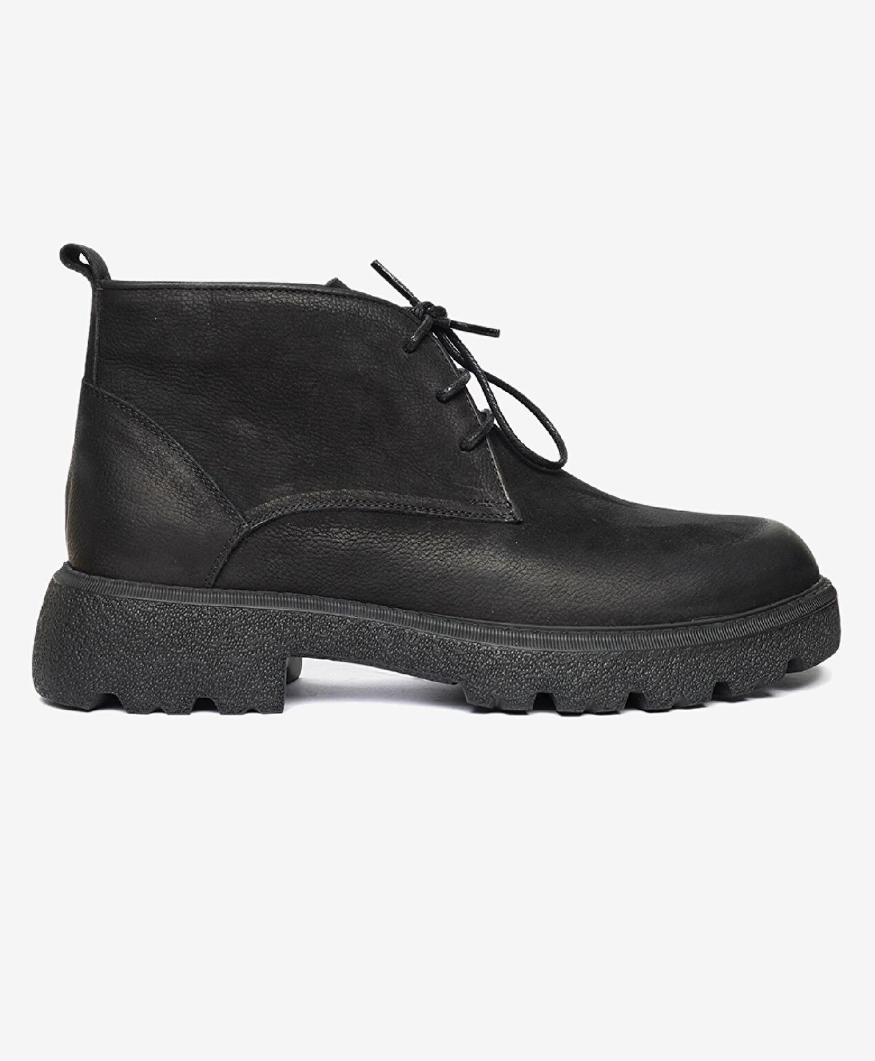 Erkek Siyah Nubuk Hakiki Deri Casual Bot - 1