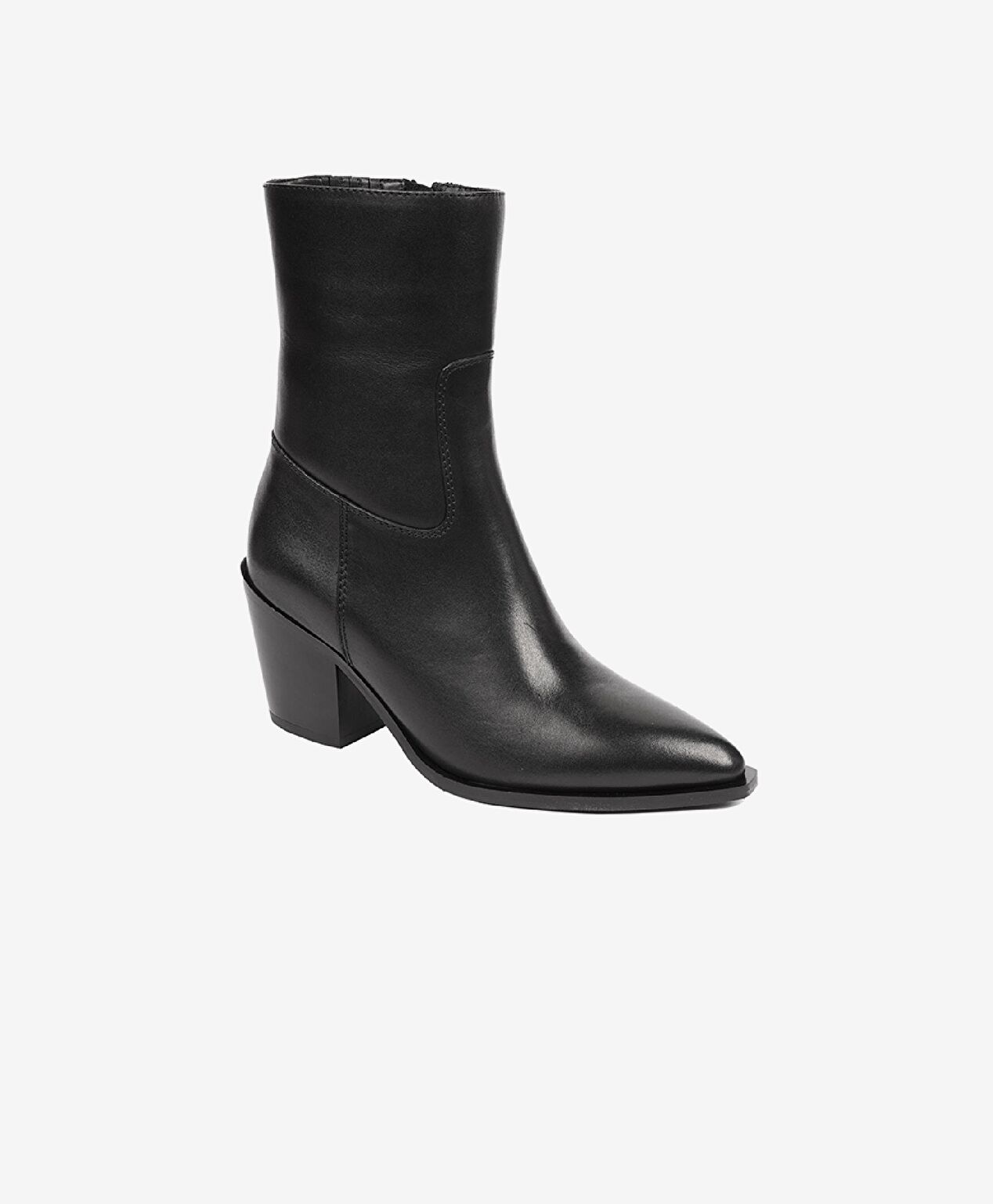 Kadın Siyah Hakiki Deri Topuklu Bot - 2