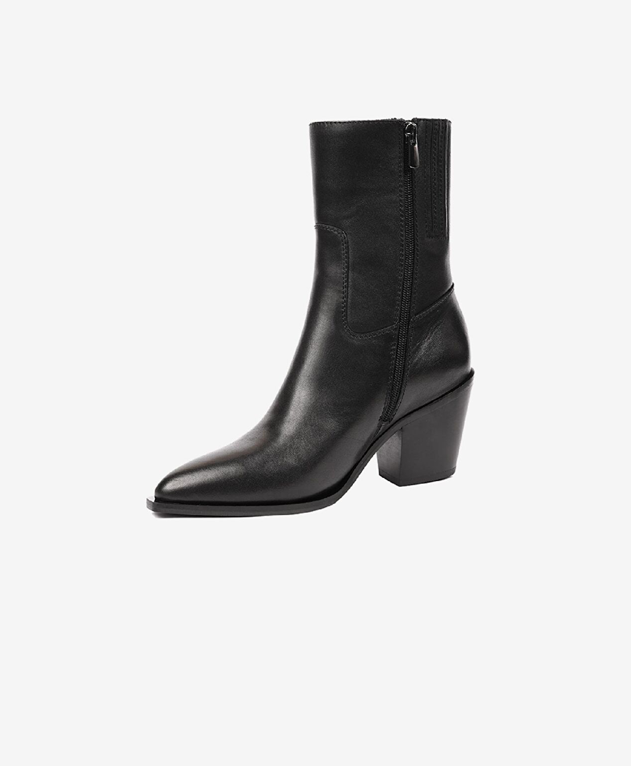 Kadın Siyah Hakiki Deri Topuklu Bot - 3