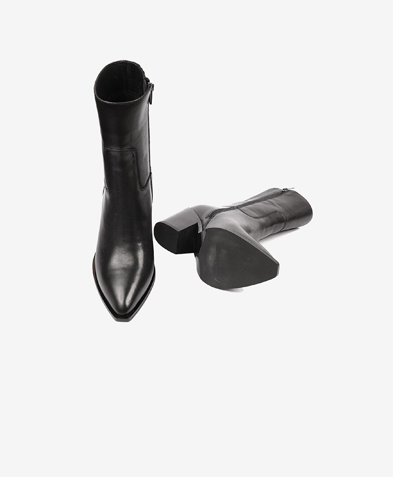 Kadın Siyah Hakiki Deri Topuklu Bot - 6
