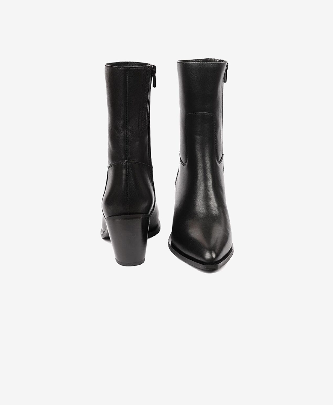 Kadın Siyah Hakiki Deri Topuklu Bot - 7