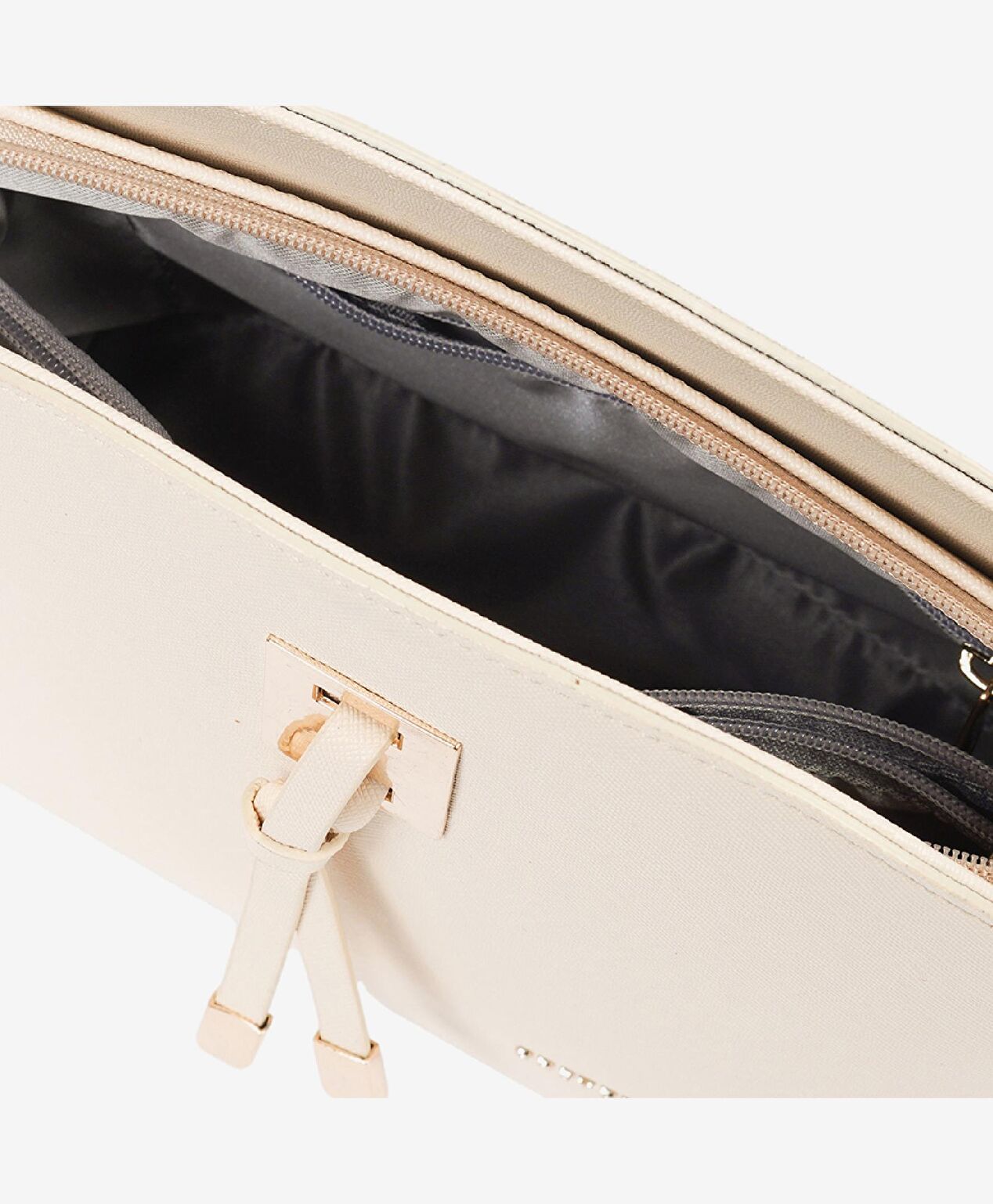 Kadın Siyah 3 Bölmeli Omuz Çantası - 5