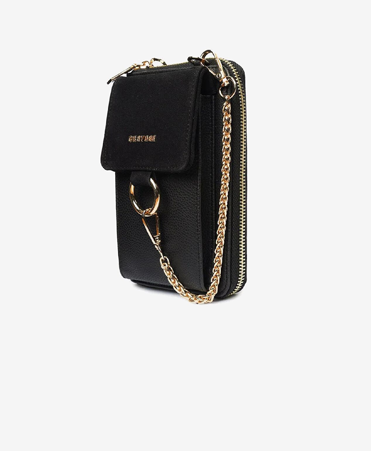 Kadın Siyah Mıknatıslı Çapraz Çanta - 5