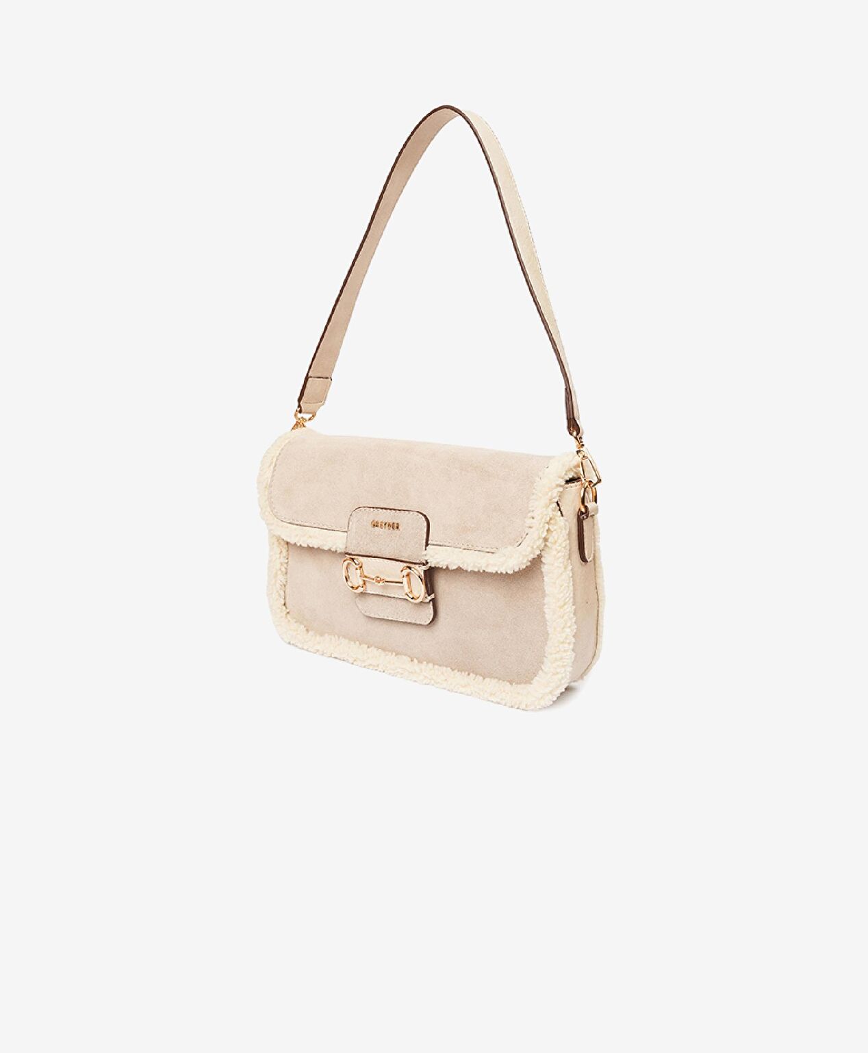 Kadın Bej Mıknatıslı Omuz Çantası - 3