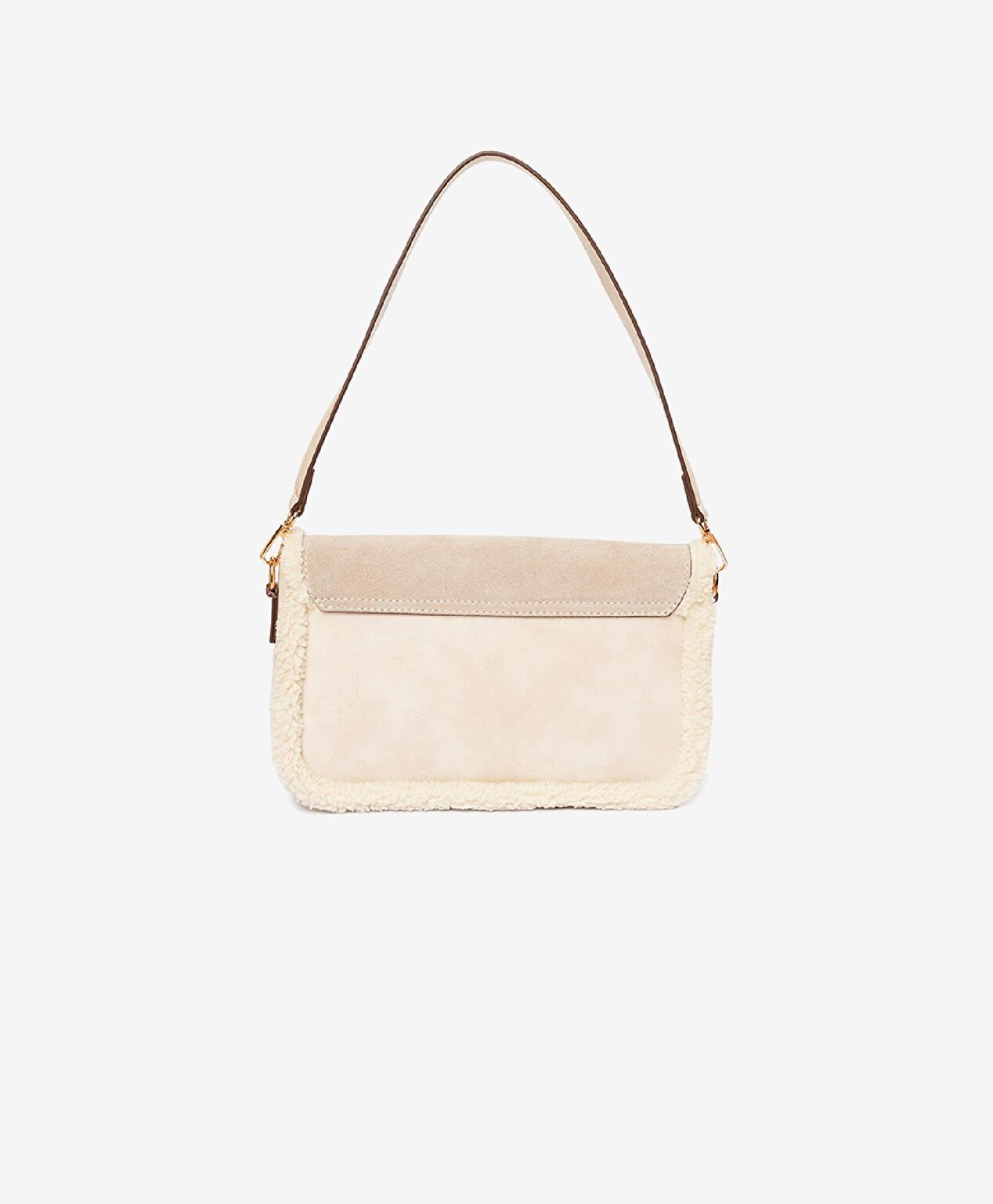 Kadın Bej Mıknatıslı Omuz Çantası - 4