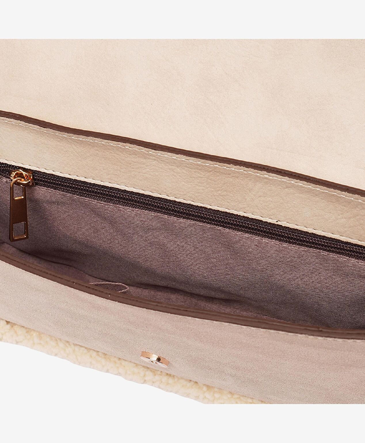 Kadın Bej Mıknatıslı Omuz Çantası - 5