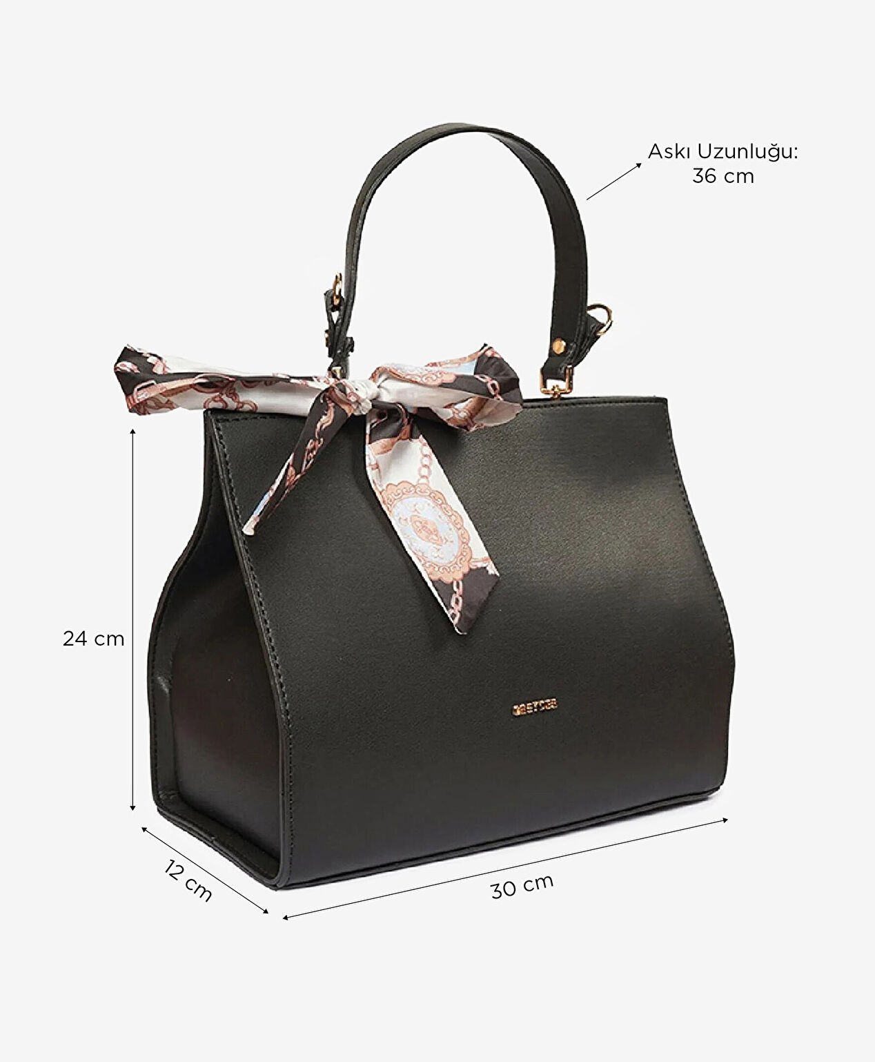 Kadın Siyah Mıknatıslı Kol Çantası - 6