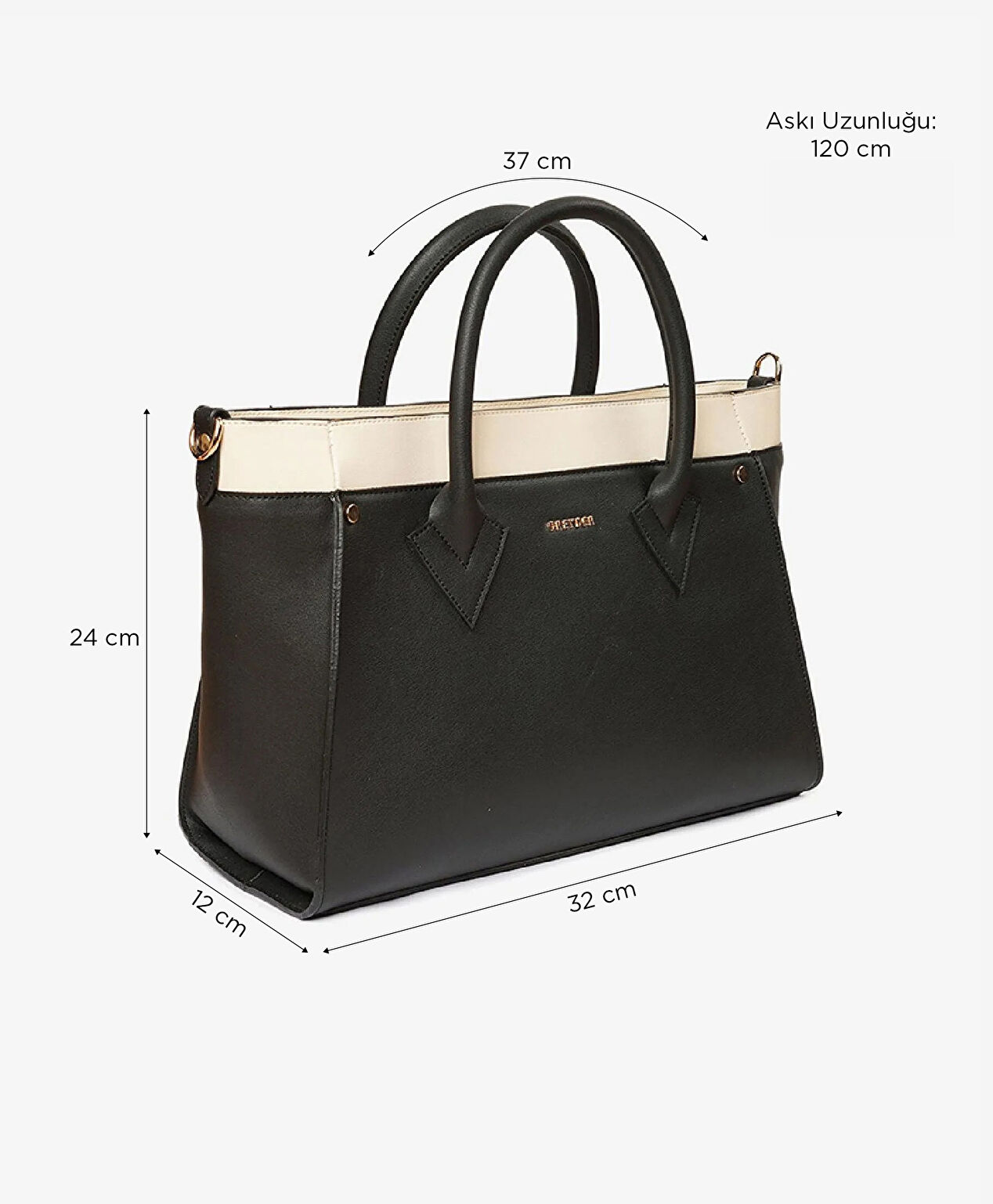 Kadın Siyah Tek Bölmeli Kol Çantası - 7