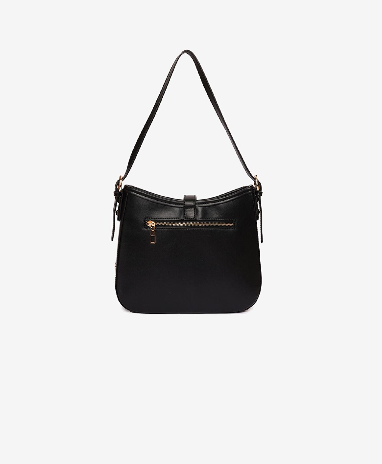 Kadın Siyah Tek Bölmeli Omuz Çantası - 4