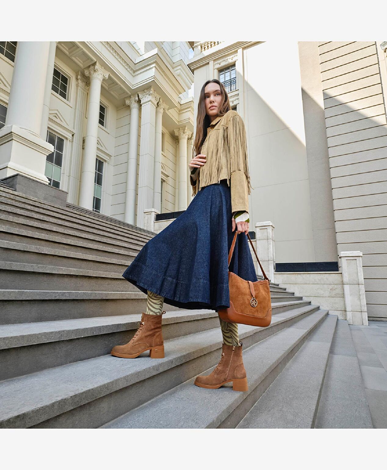 Kadın Taba Tek Bölmeli Omuz Çantası - 3